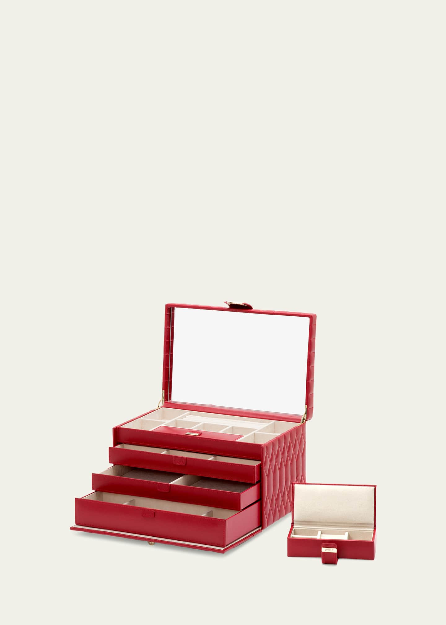 WOLF Caroline Red Large Jewelry Case Image 4 of 4