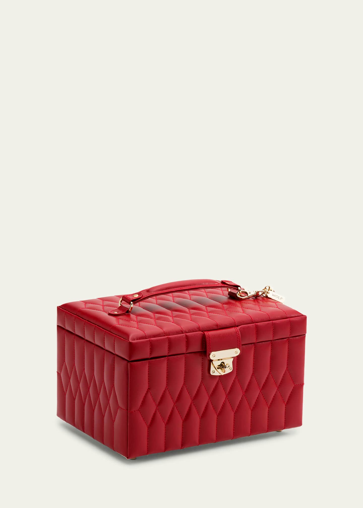 WOLF Caroline Red Medium Jewelry Case Image 2 of 5