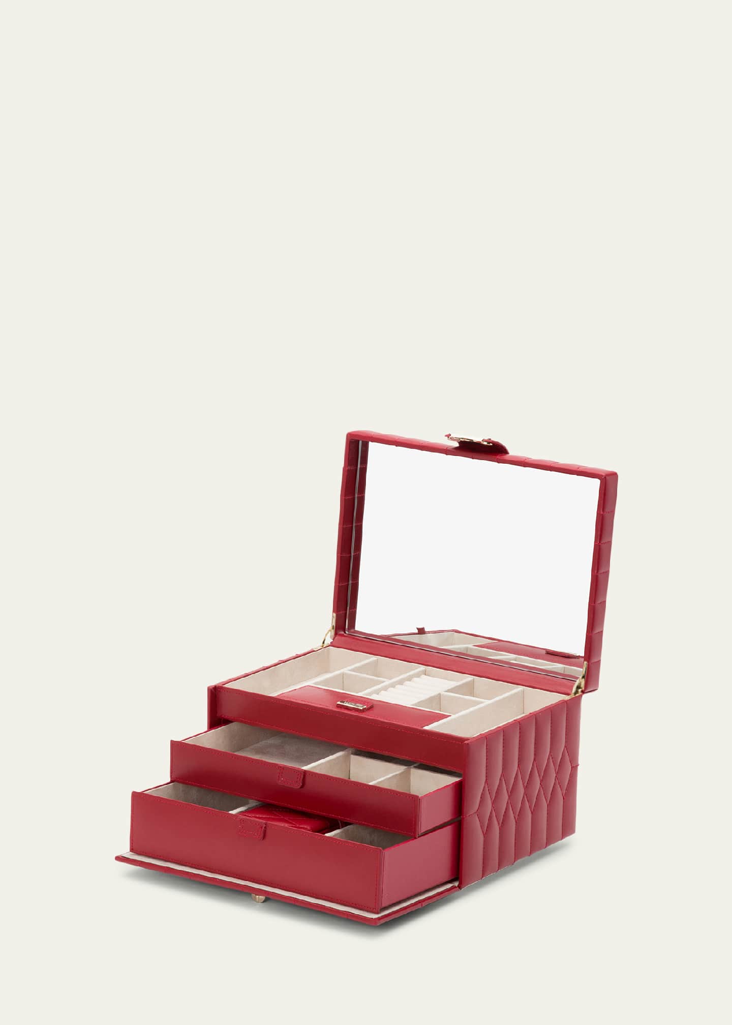 WOLF Caroline Red Medium Jewelry Case Image 3 of 5