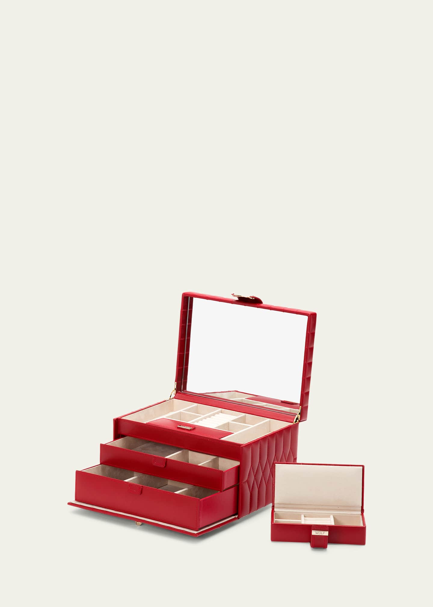 WOLF Caroline Red Medium Jewelry Case Image 4 of 5