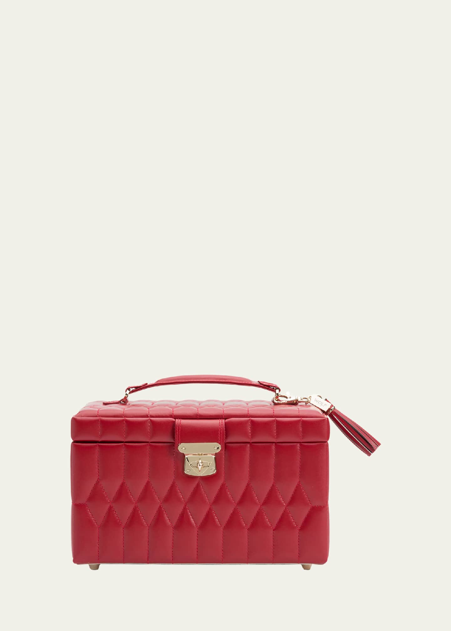 WOLF Caroline Red Medium Jewelry Case Image 1 of 5