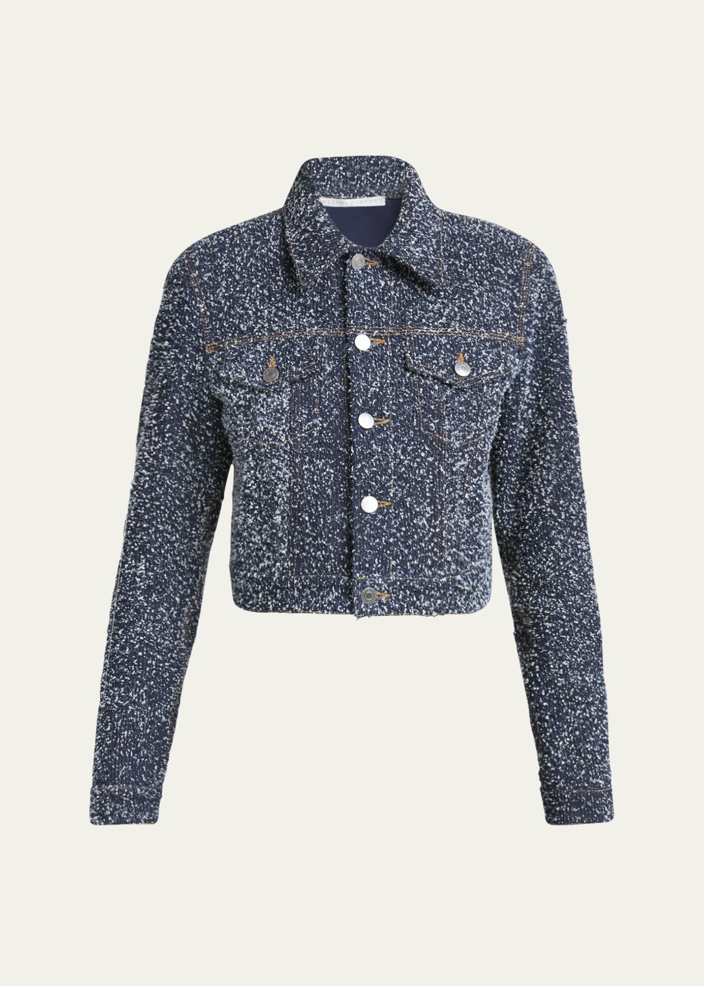 Stella McCartney Cropped Boucle Denim Jacket Bergdorf Goodman