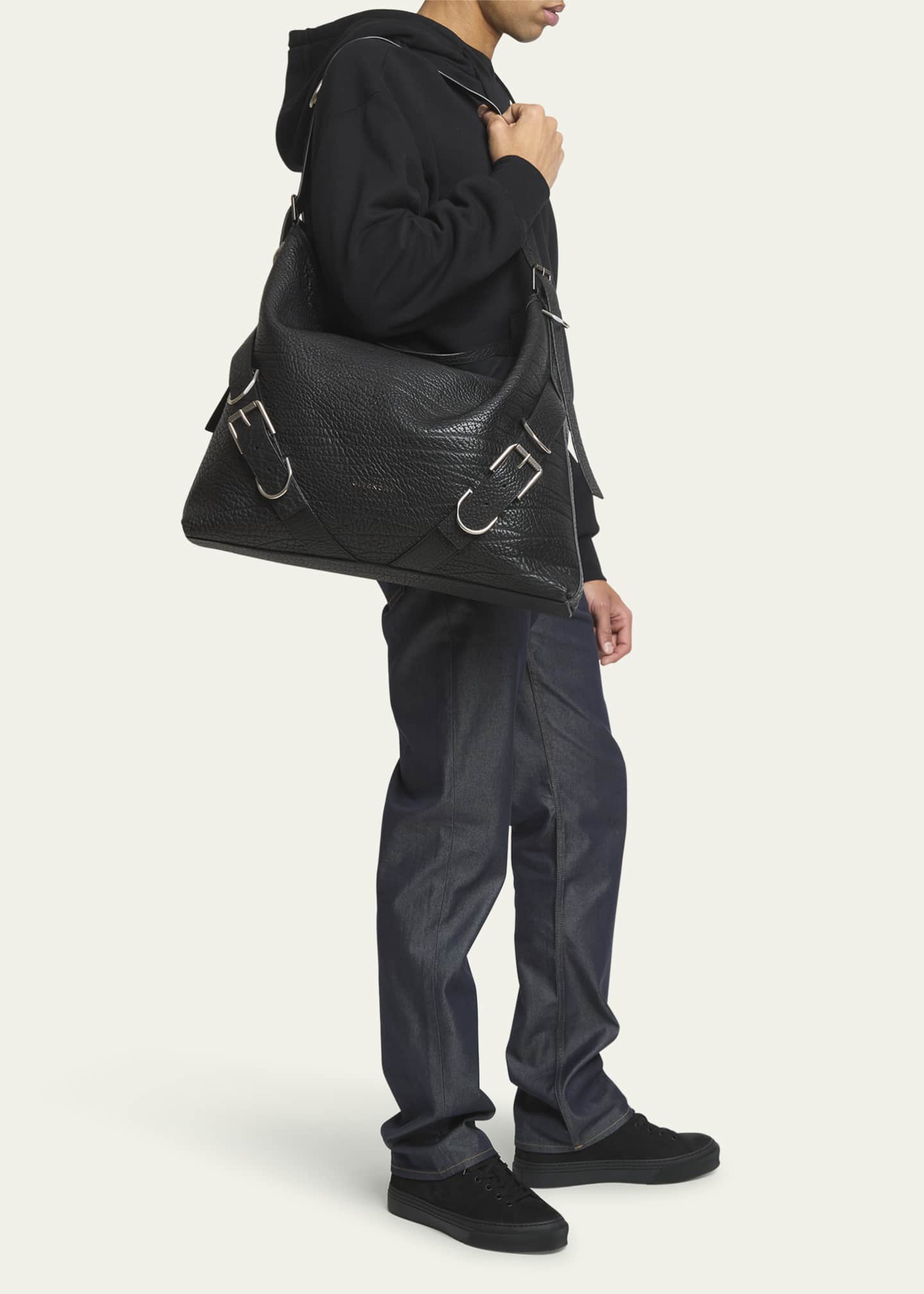 Givenchy Men's Voyou Large Bag in Embossed Leather Image 5 of 5