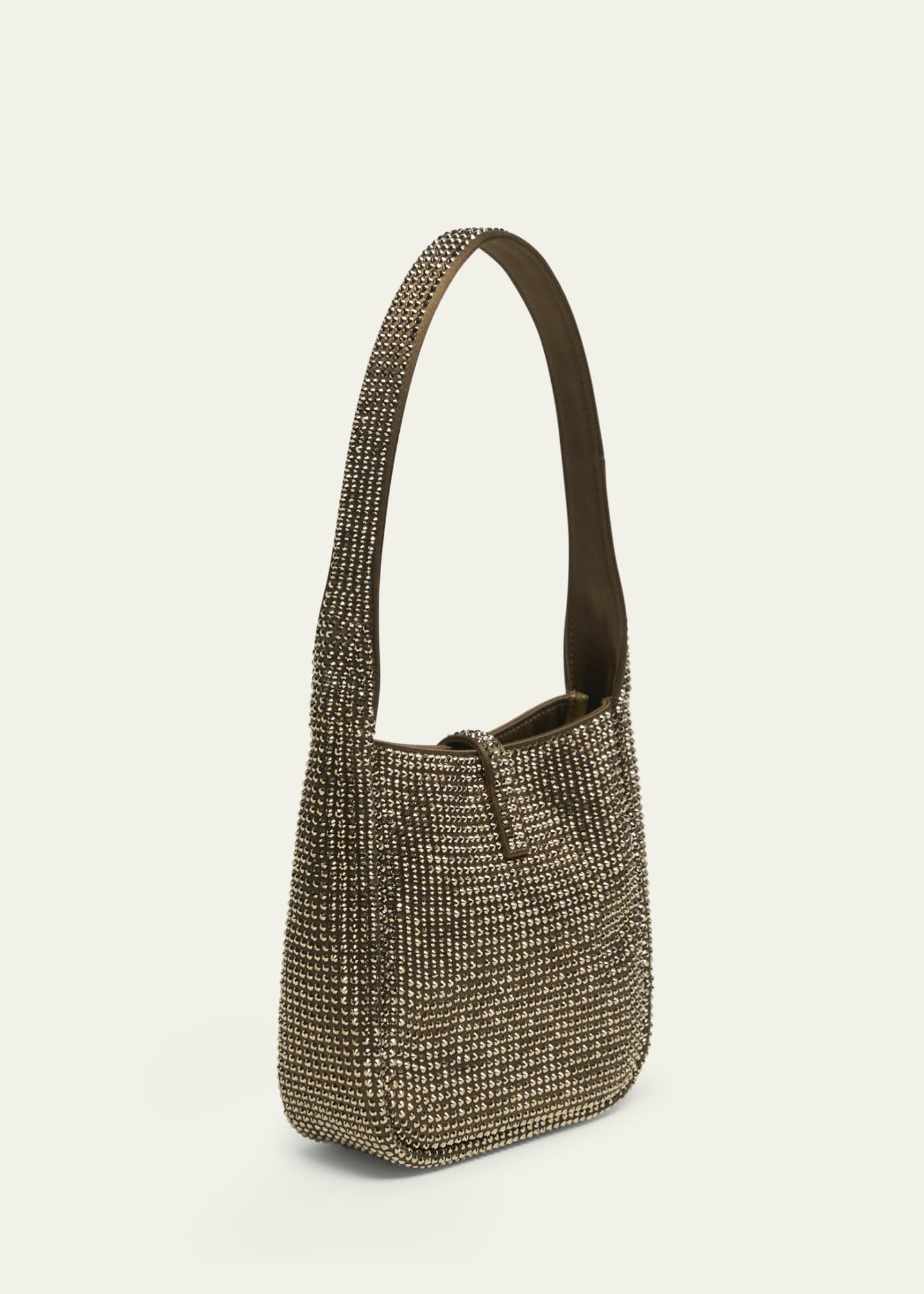Saint Laurent Le 5 A 7 YSL Hobo Bag in Rhinestone Satin Image 3 of 6
