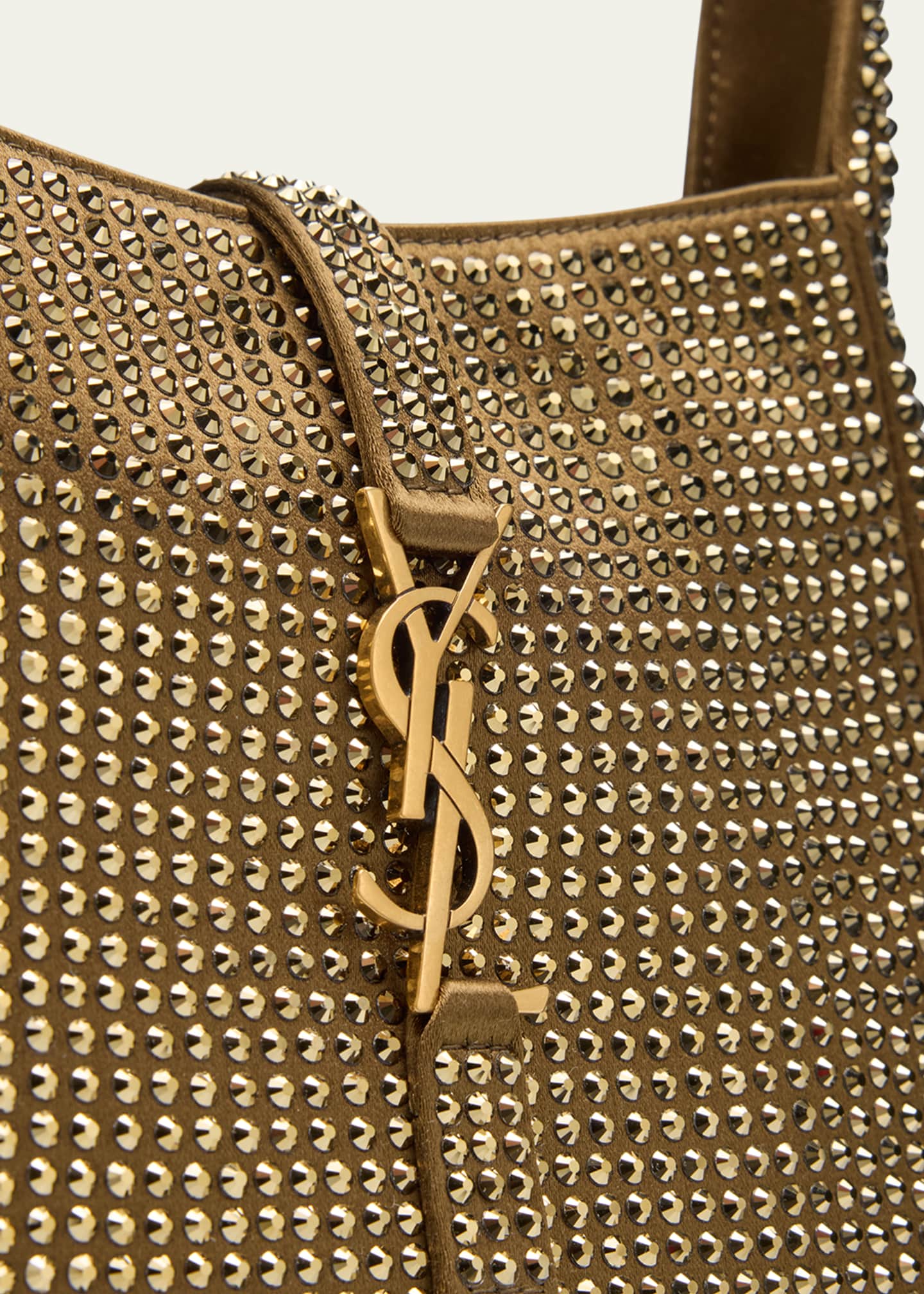 Saint Laurent Le 5 A 7 YSL Hobo Bag in Rhinestone Satin Image 6 of 6
