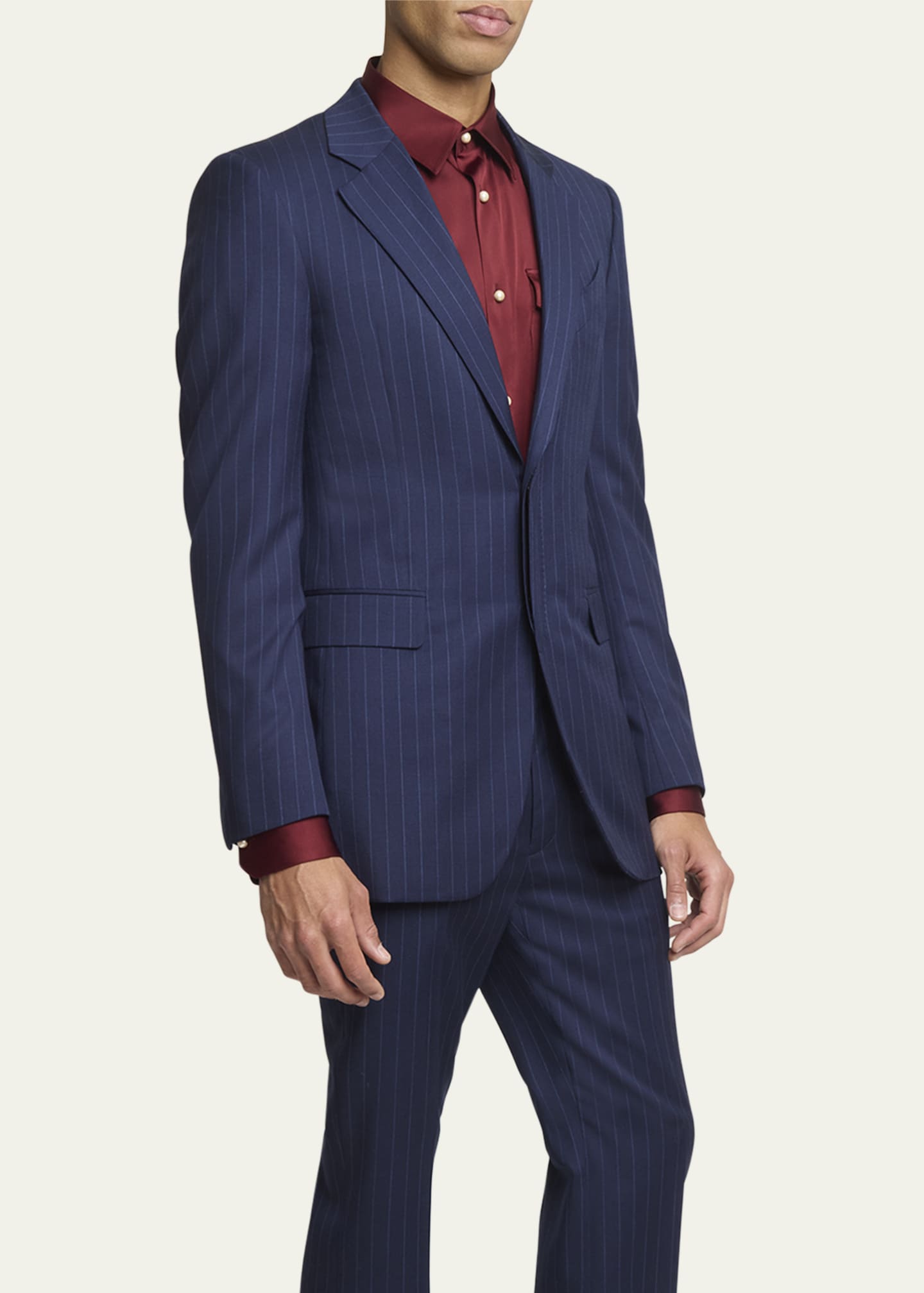Men's Bold Stripe Wool Sport Coat - Thumbnail 4