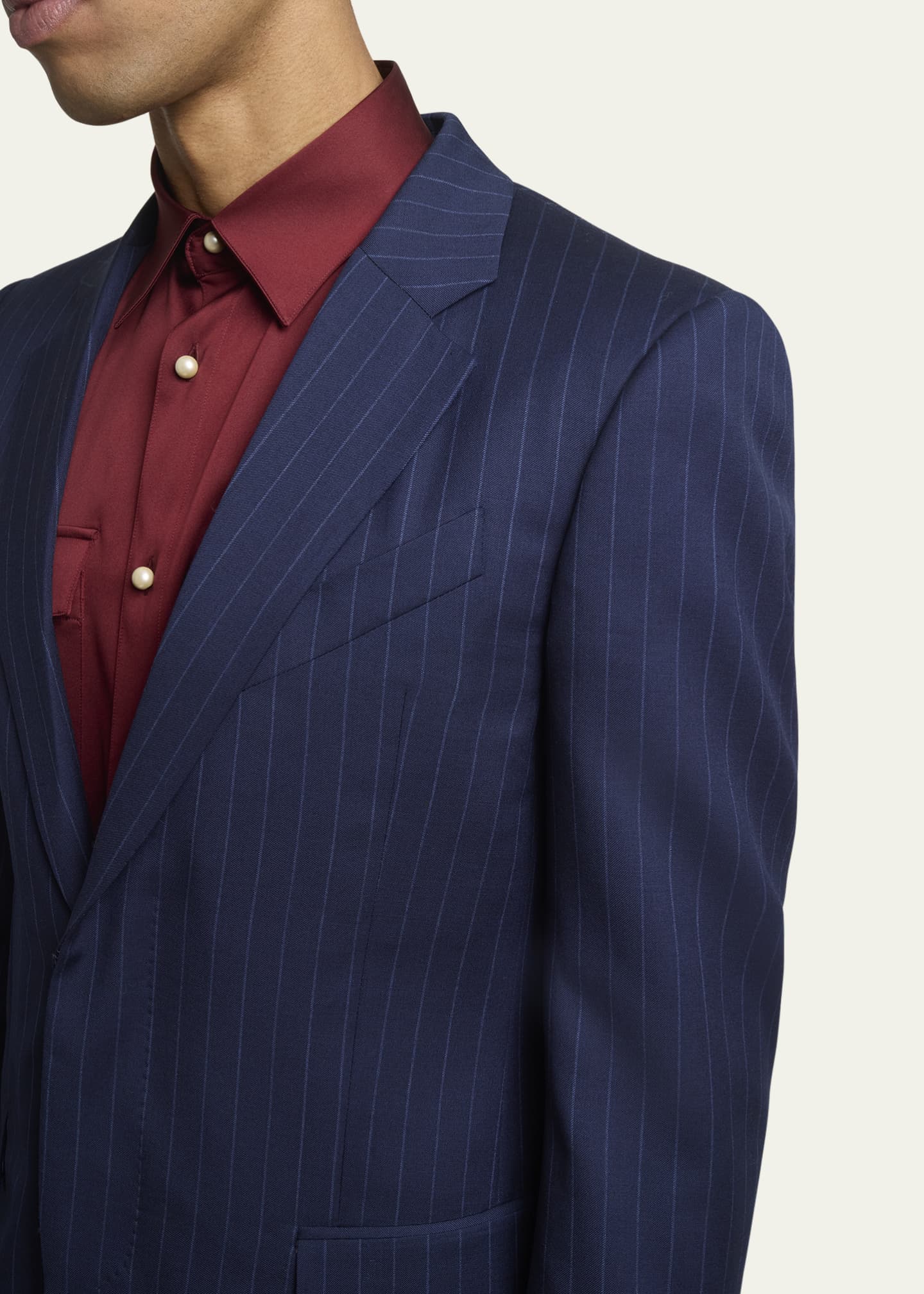 Men's Bold Stripe Wool Sport Coat - Thumbnail 5