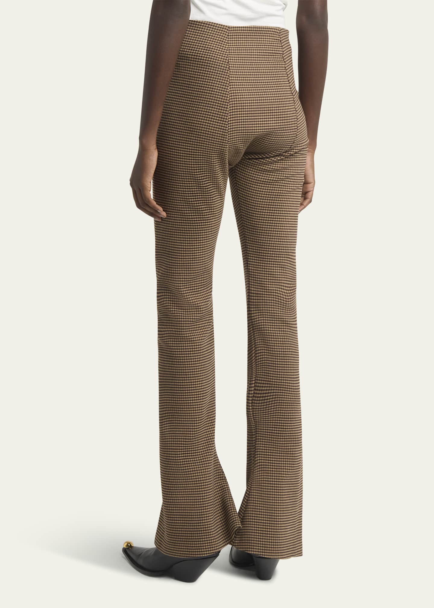 A.W.A.K.E. MODE Micro-Check Fitted Split Hem Pants Image 3 of 5