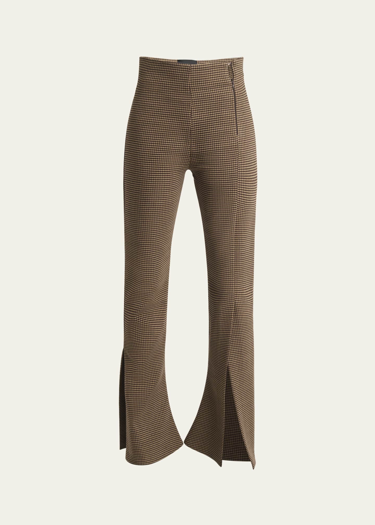 A.W.A.K.E. MODE Micro-Check Fitted Split Hem Pants Image 1 of 5