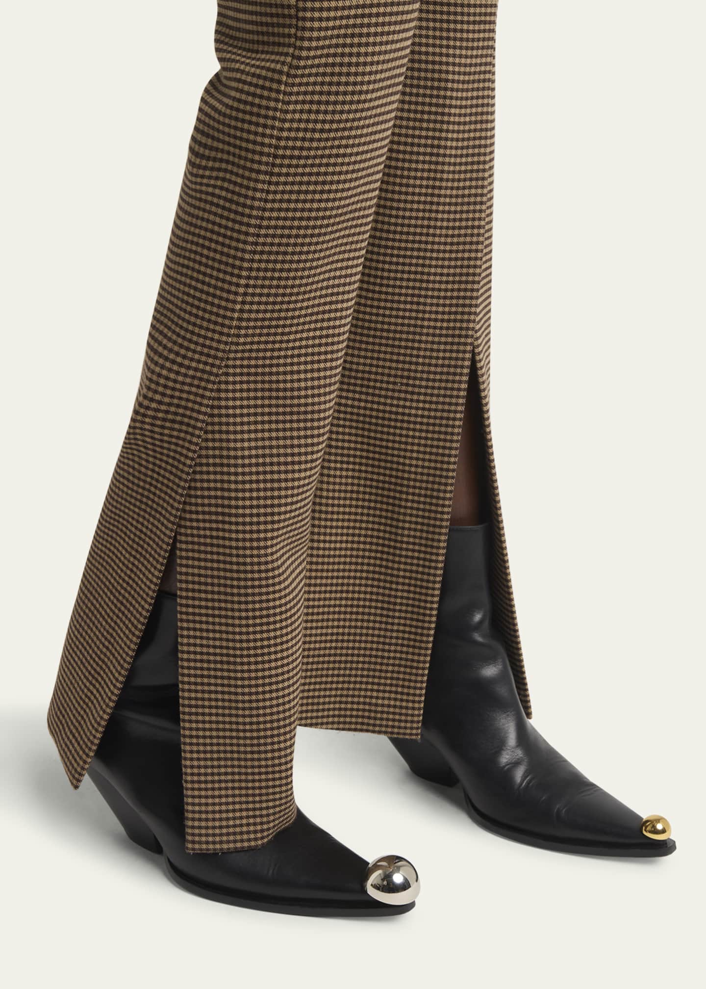 A.W.A.K.E. MODE Micro-Check Fitted Split Hem Pants Image 5 of 5