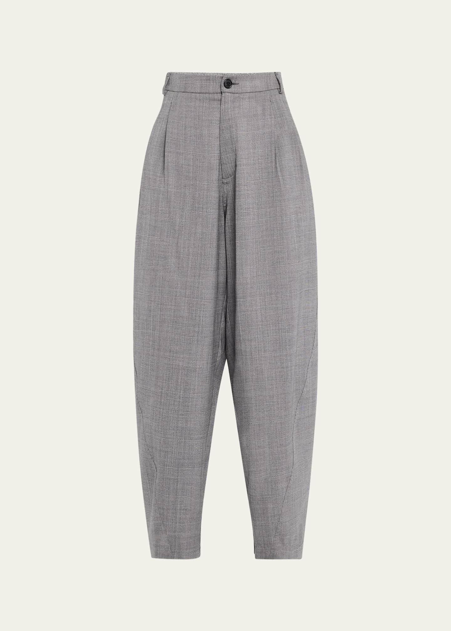 DARKPARK Phebe Check Wool Wide-Leg Pants