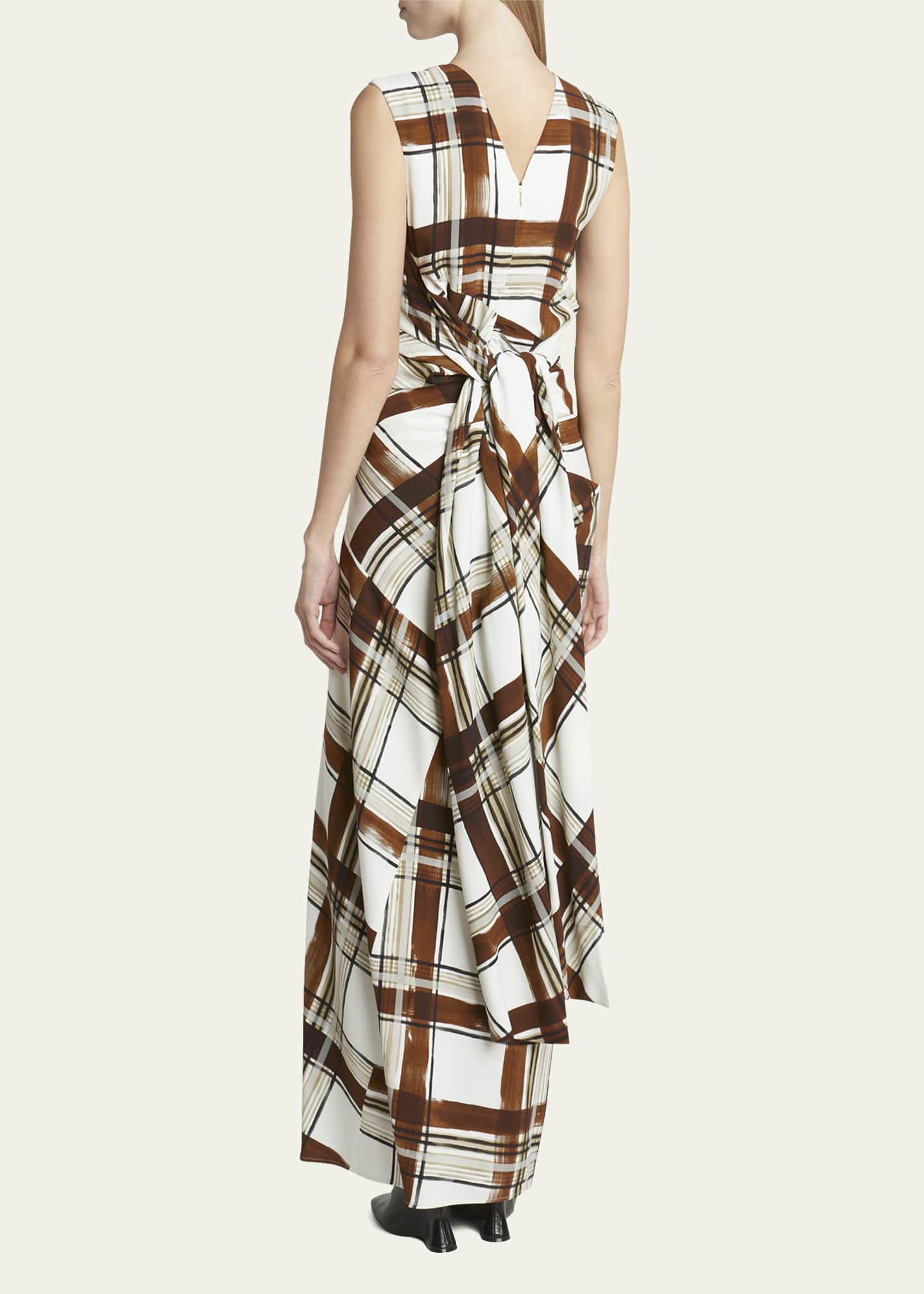 Dries Van Noten Daring Plaid Asymmetric Maxi Dress - Bergdorf Goodman