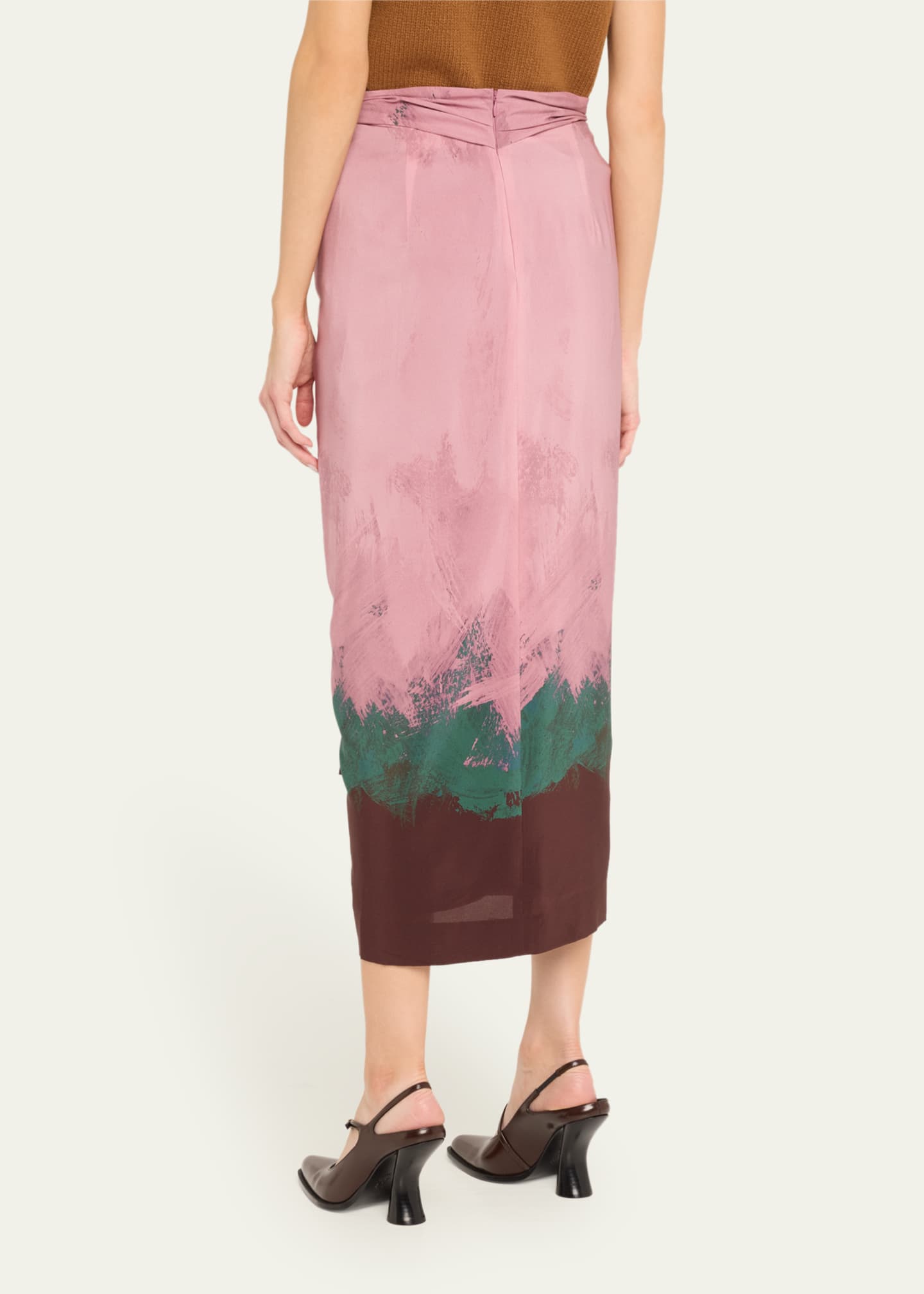 DRIES VAN NOTEN AW 2008 差し色　ピンク　スカート Dries Van Noten Pink Silk Skirt Size 38 US 6 | eBay