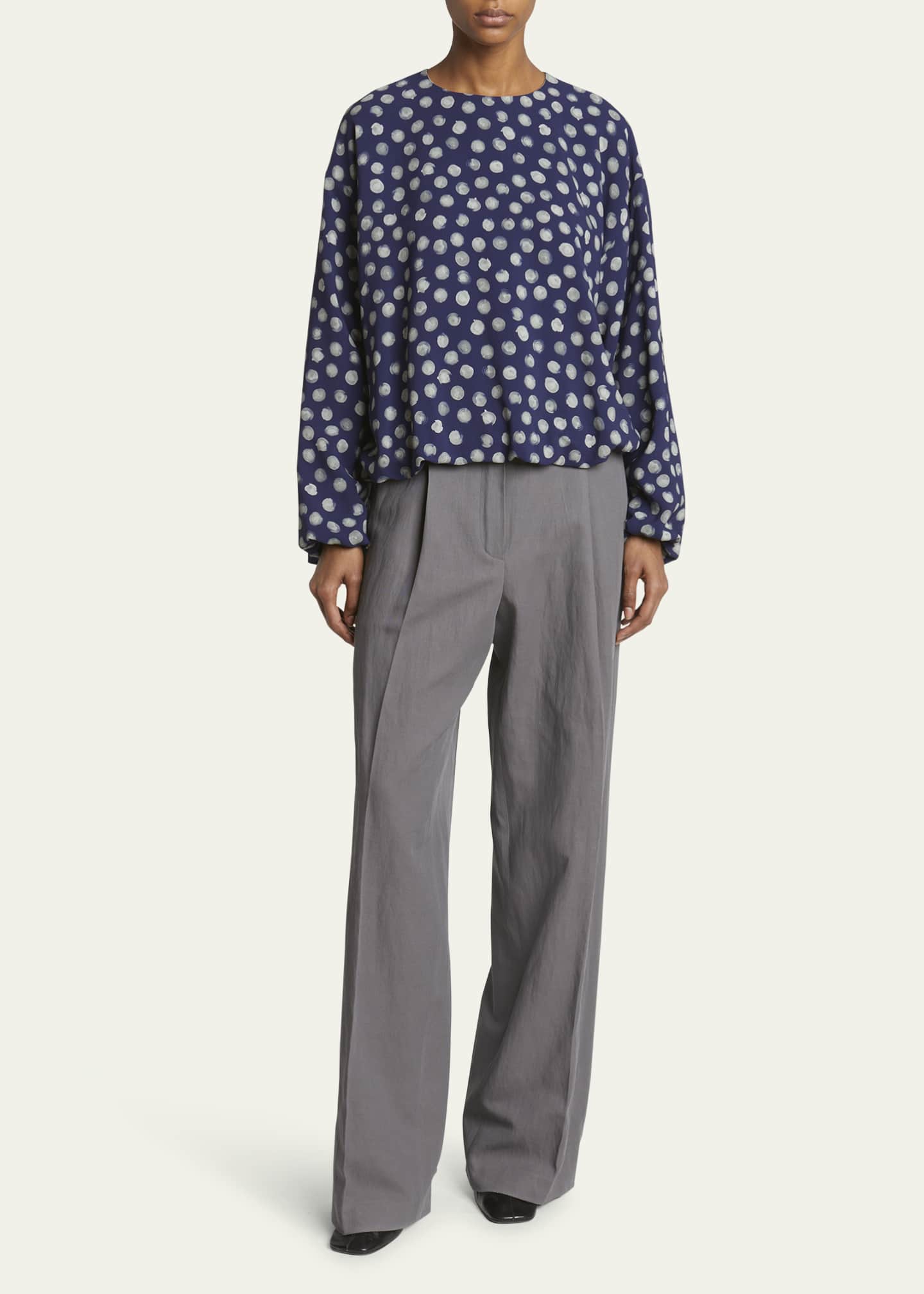 Dries Van Noten Capo Polka Dot Blouse Bergdorf Goodman