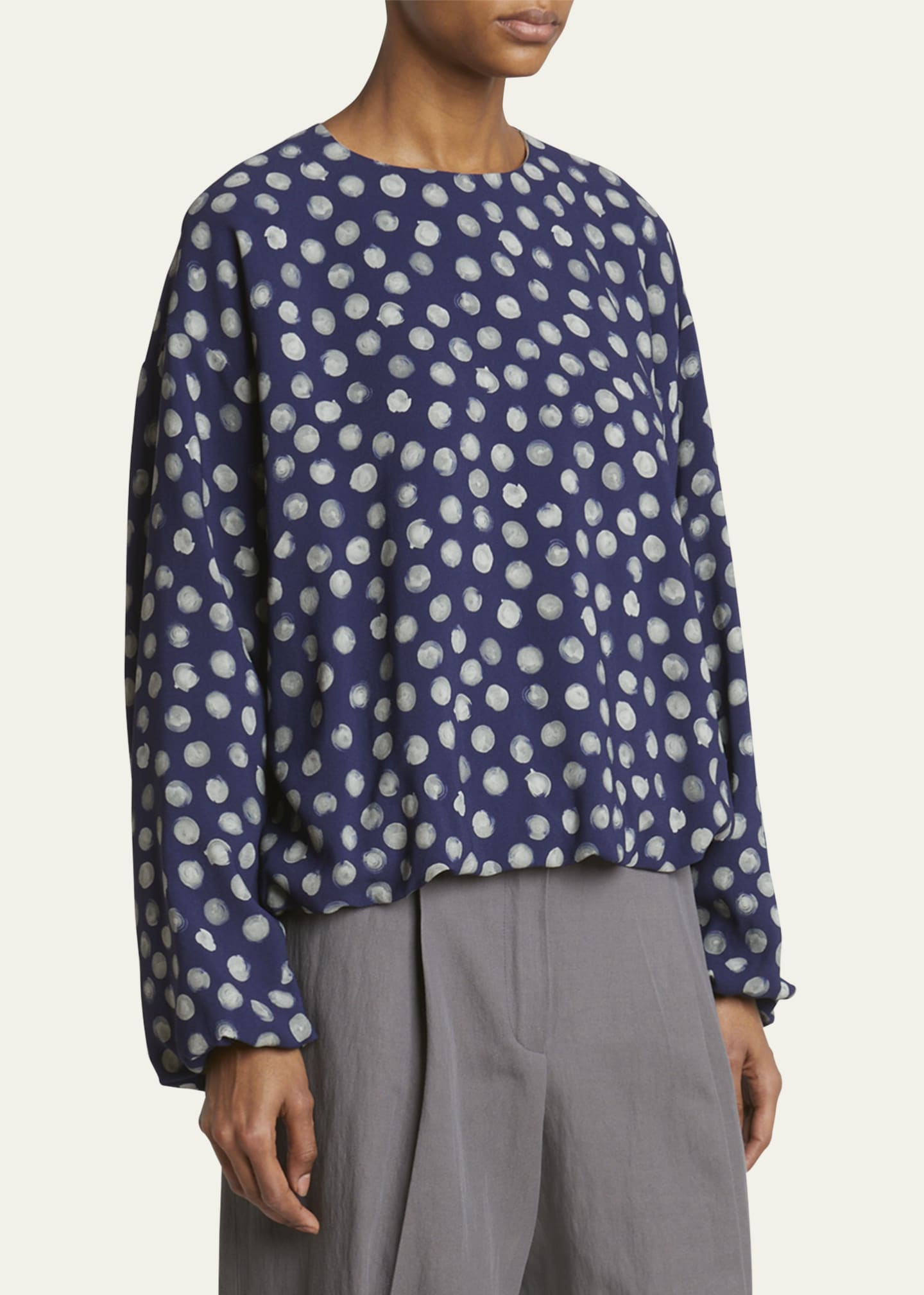 Dries Van Noten Capo Polka Dot Blouse Bergdorf Goodman