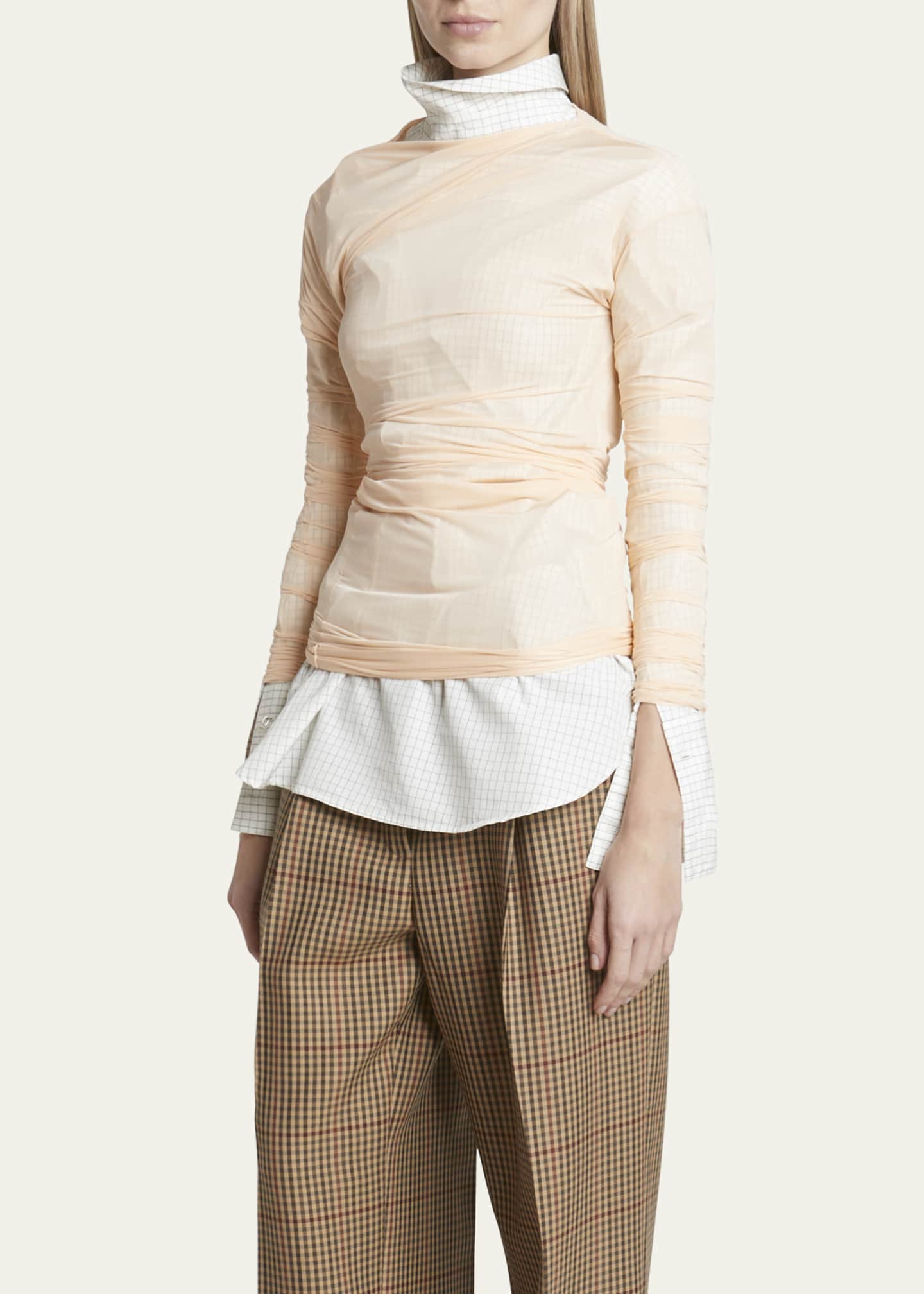 Dries Van Noten Hoan Sheer Ruched Top
