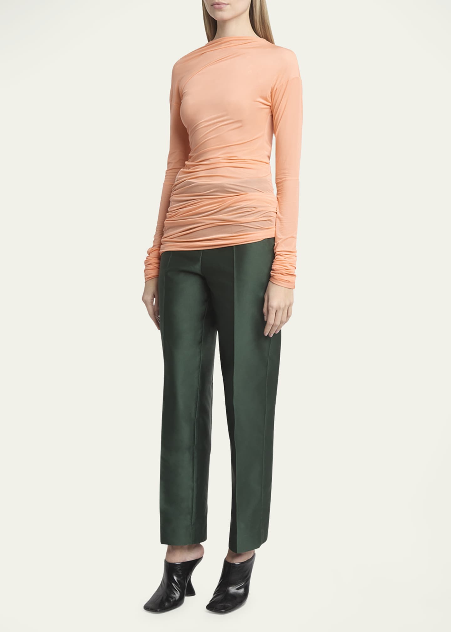 Dries Van Noten Hoan Sheer Ruched Top Image 2 of 5