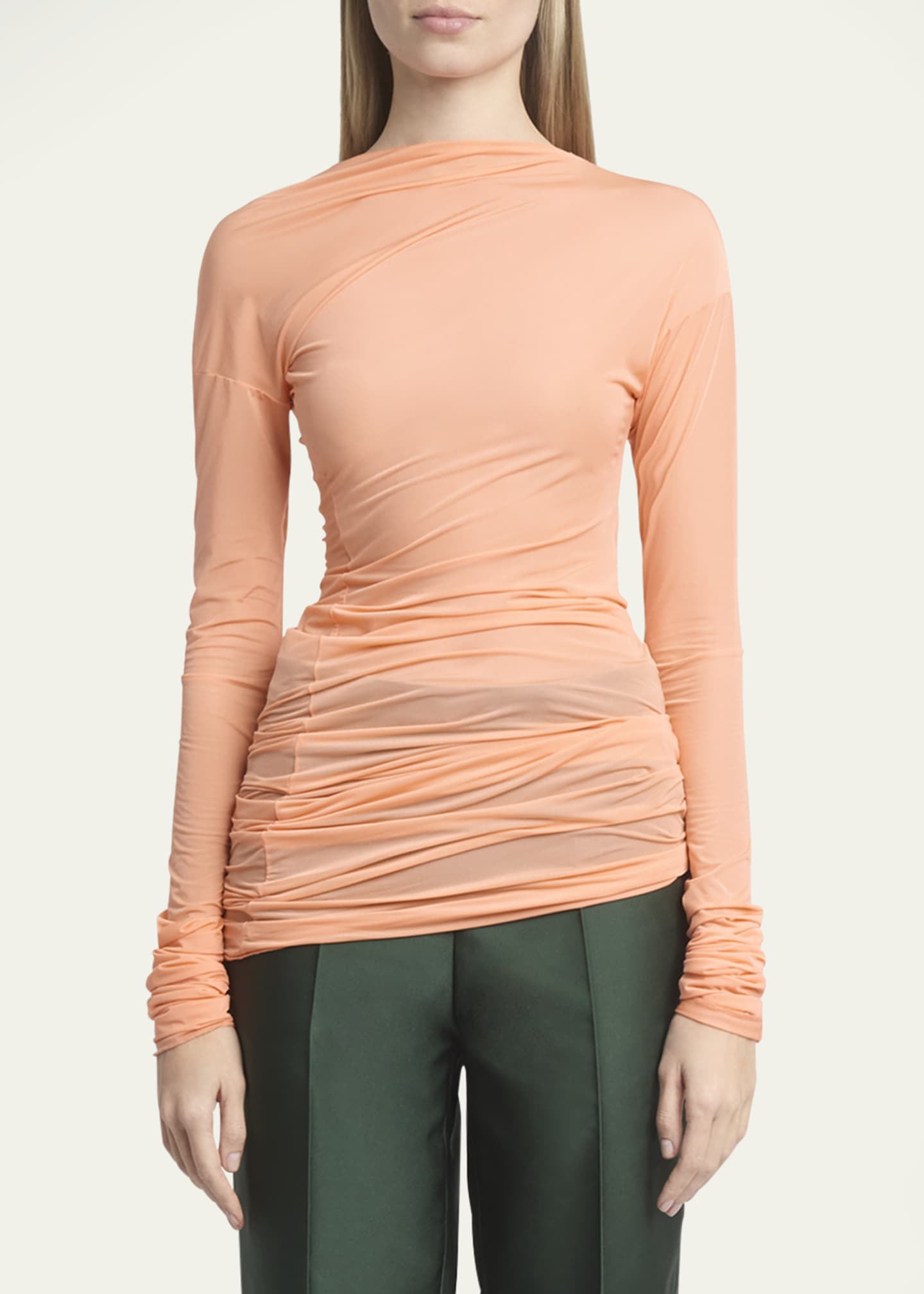 Dries Van Noten Hoan Sheer Ruched Top Image 4 of 5
