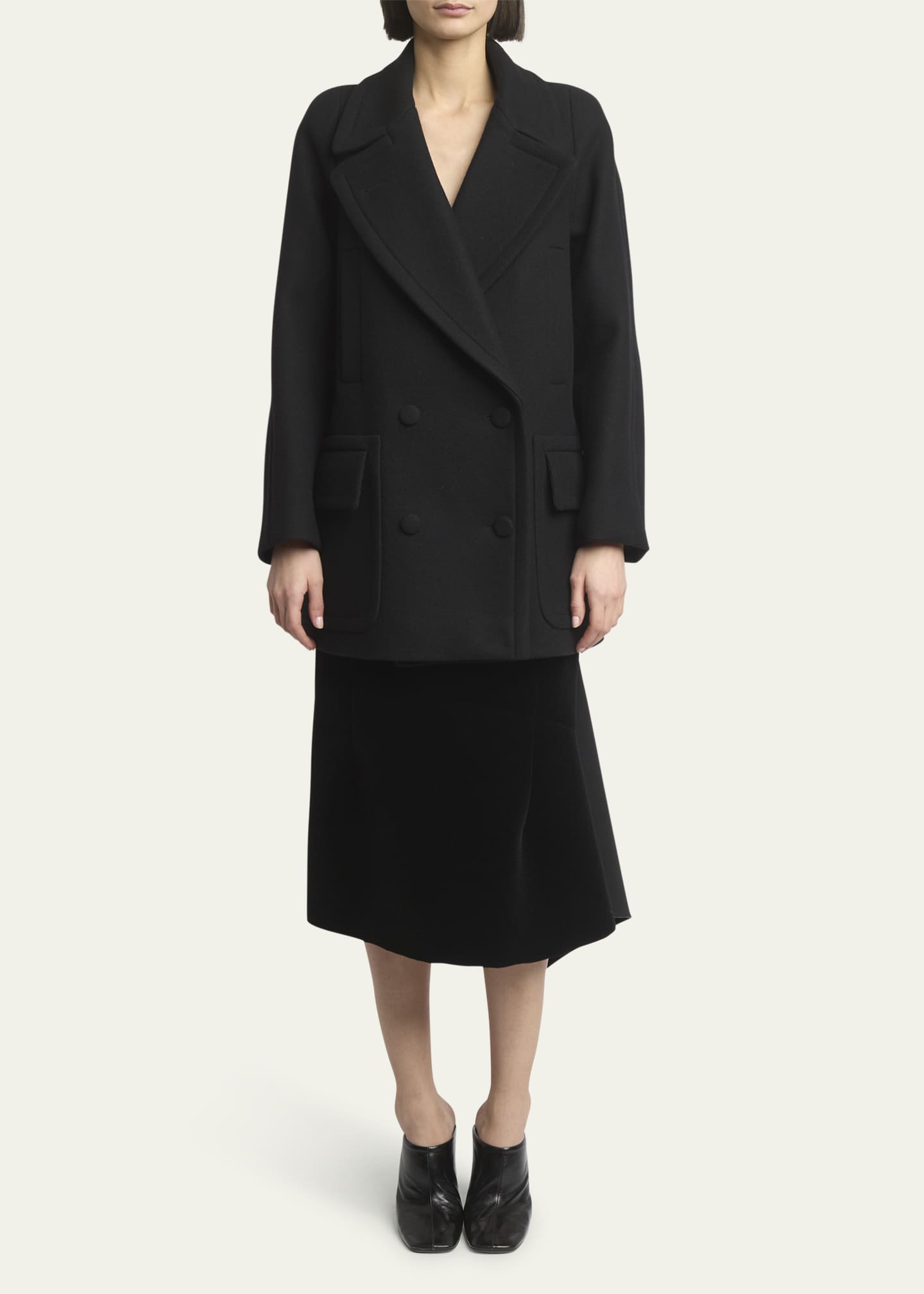 Dries Van Noten Randia Double-Breasted Short Wool Coat Image 2 of 5