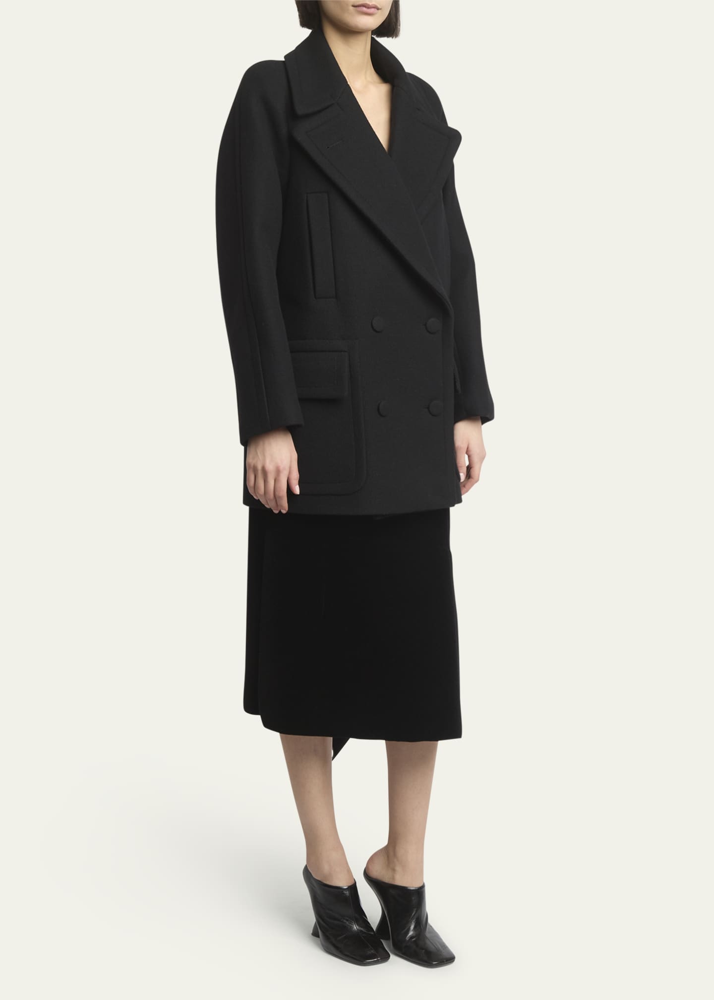 Dries Van Noten Randia Double-Breasted Short Wool Coat Image 4 of 5