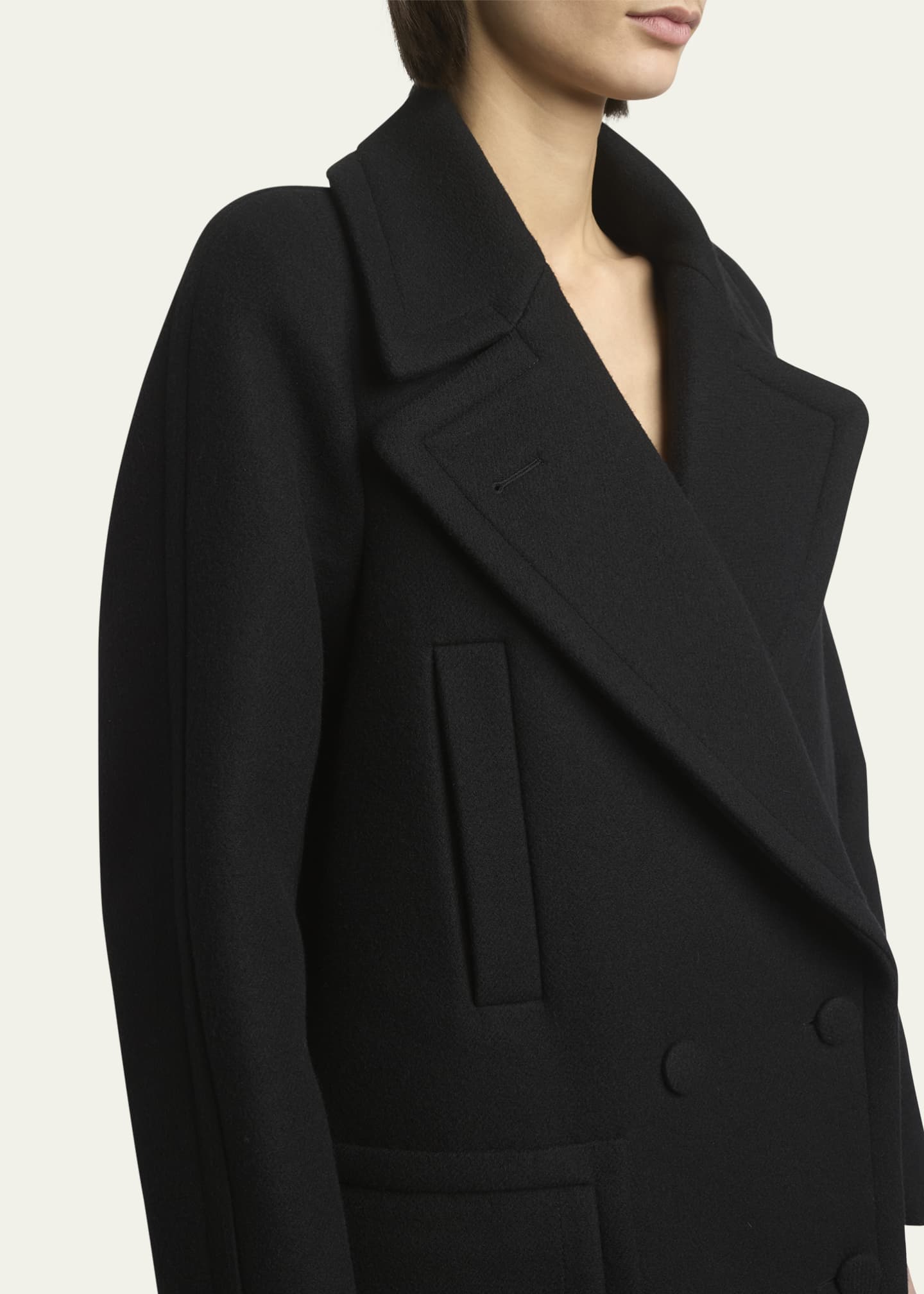 Dries Van Noten Randia Double-Breasted Short Wool Coat Image 5 of 5