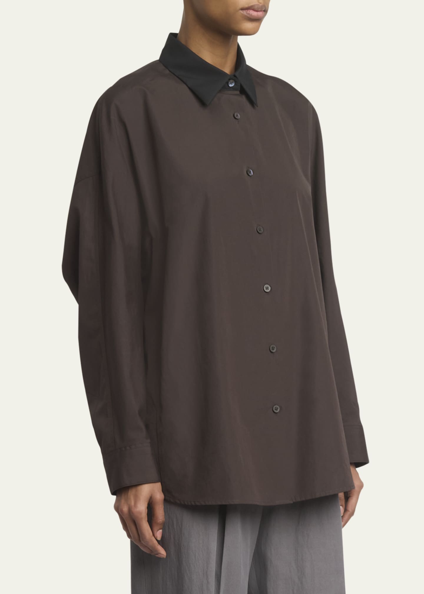 Dries Van Noten Casio Bicolor Oversized Button Down Top Image 4 of 5