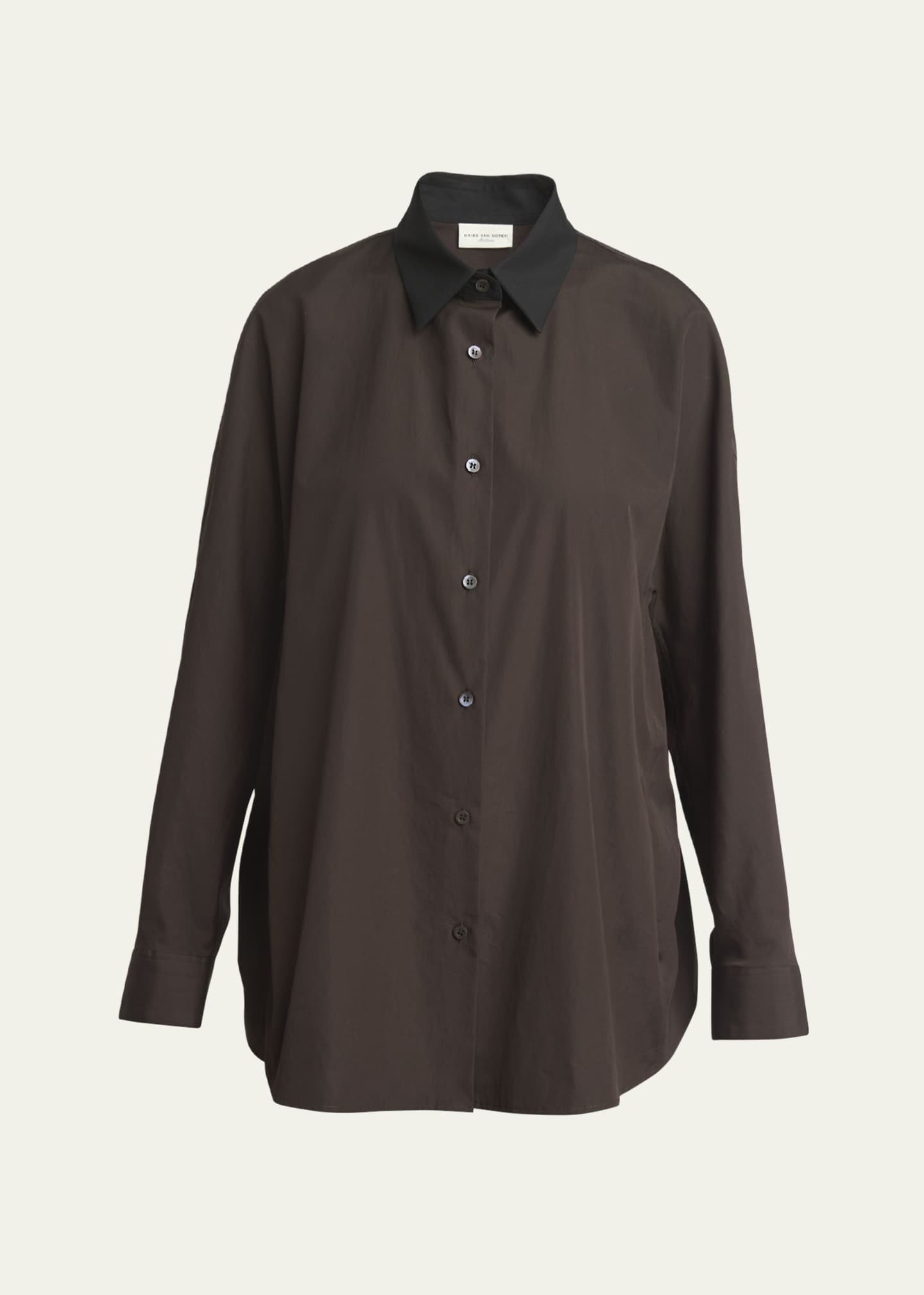 Dries Van Noten Casio Bicolor Oversized Button Down Top Image 1 of 5