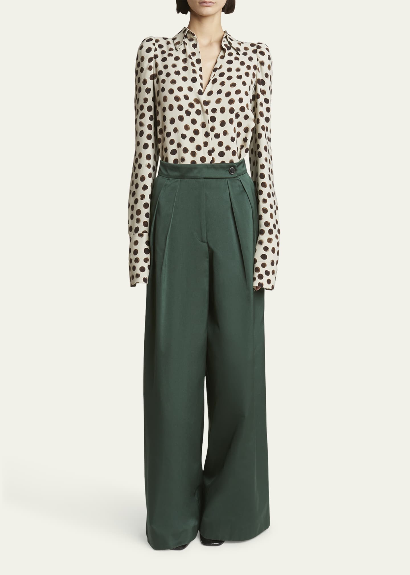 【24SS NEW】DRIES VAN NOTEN_women / Pamplona ワイドパンツ Dries Van Noten Pamplona Double-Pleated Wide Leg Pants