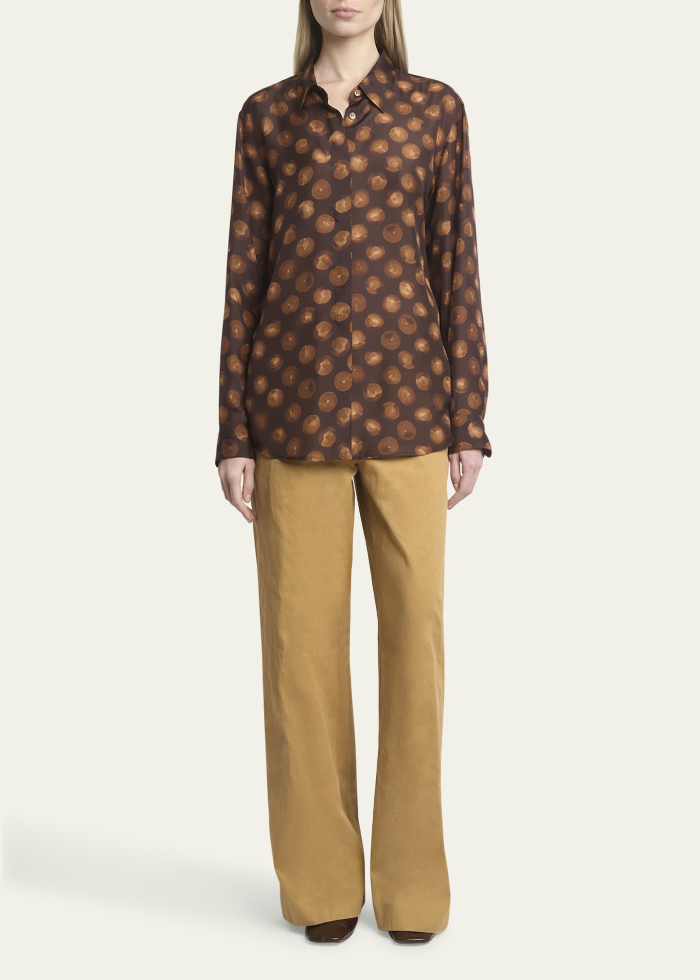 Dries Van Noten Clavel Printed Button Down Silk Blouse Image 2 of 5