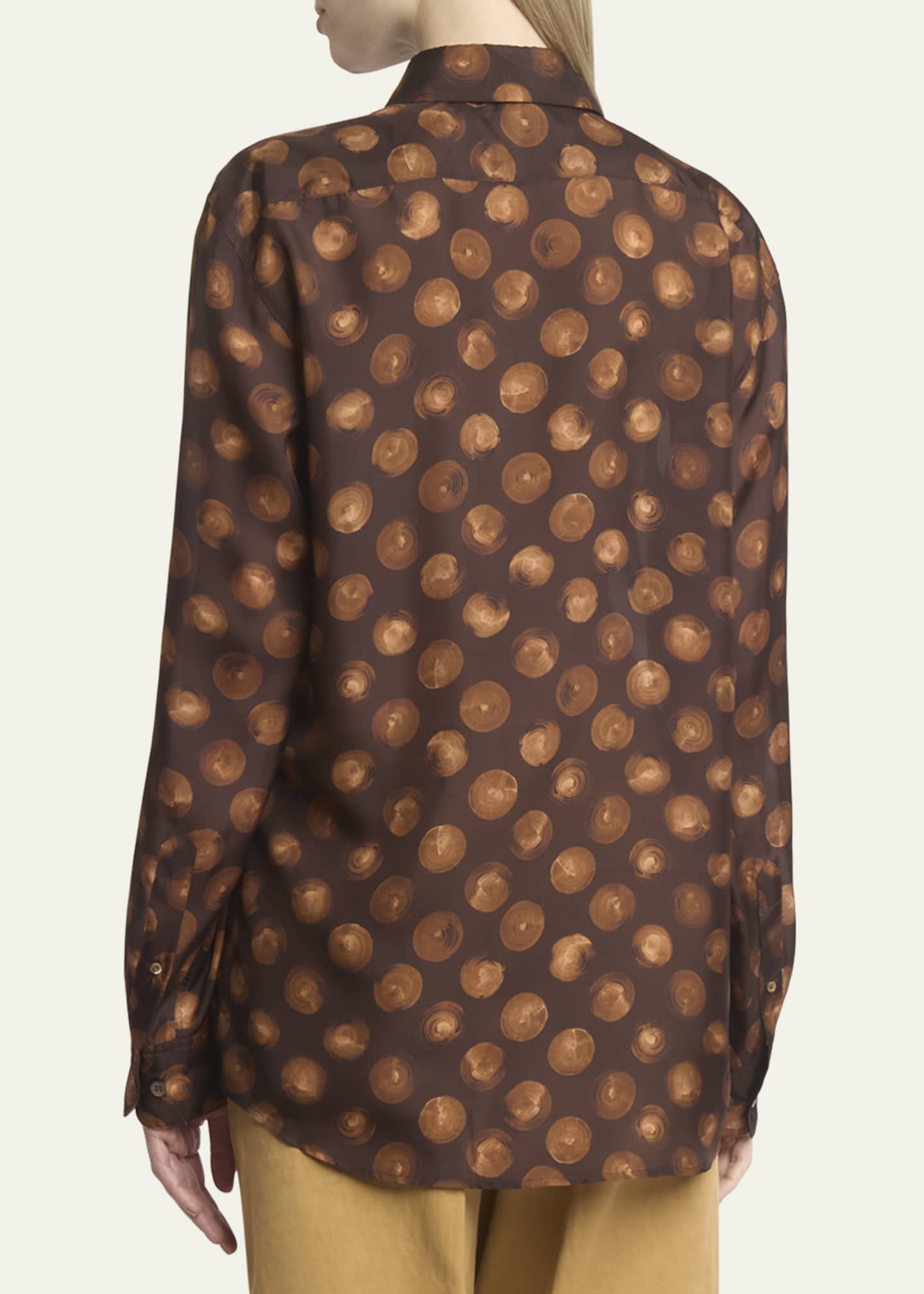 Dries Van Noten Clavel Printed Button Down Silk Blouse Image 3 of 5