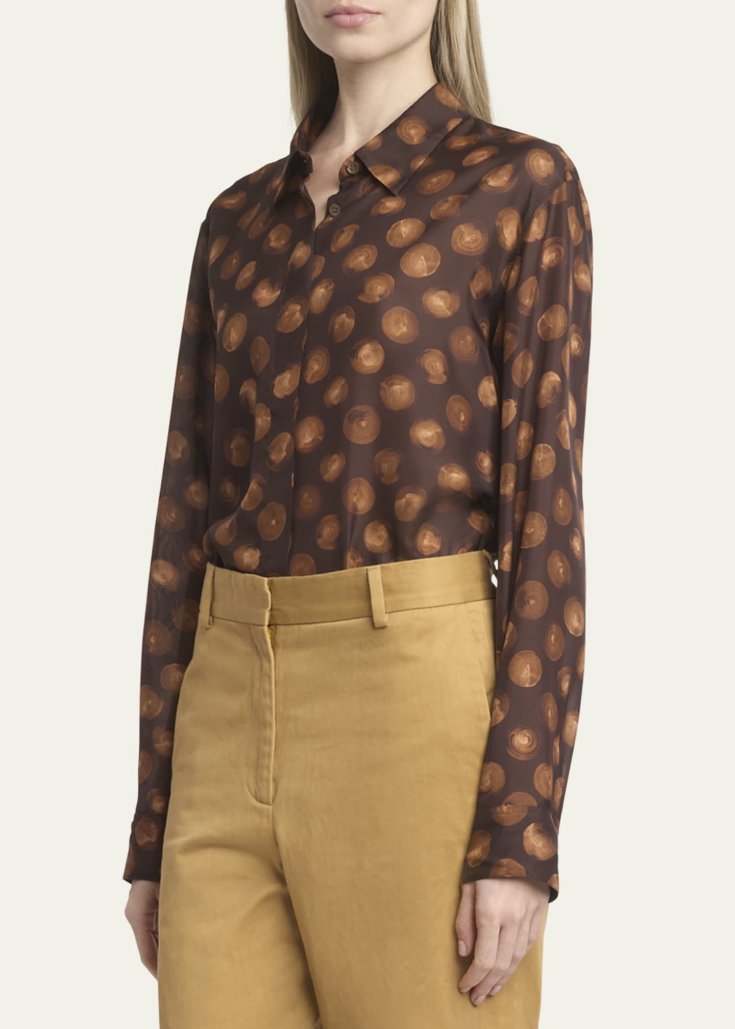 Dries Van Noten Clavel Printed Button Down Silk Blouse Image 4 of 5