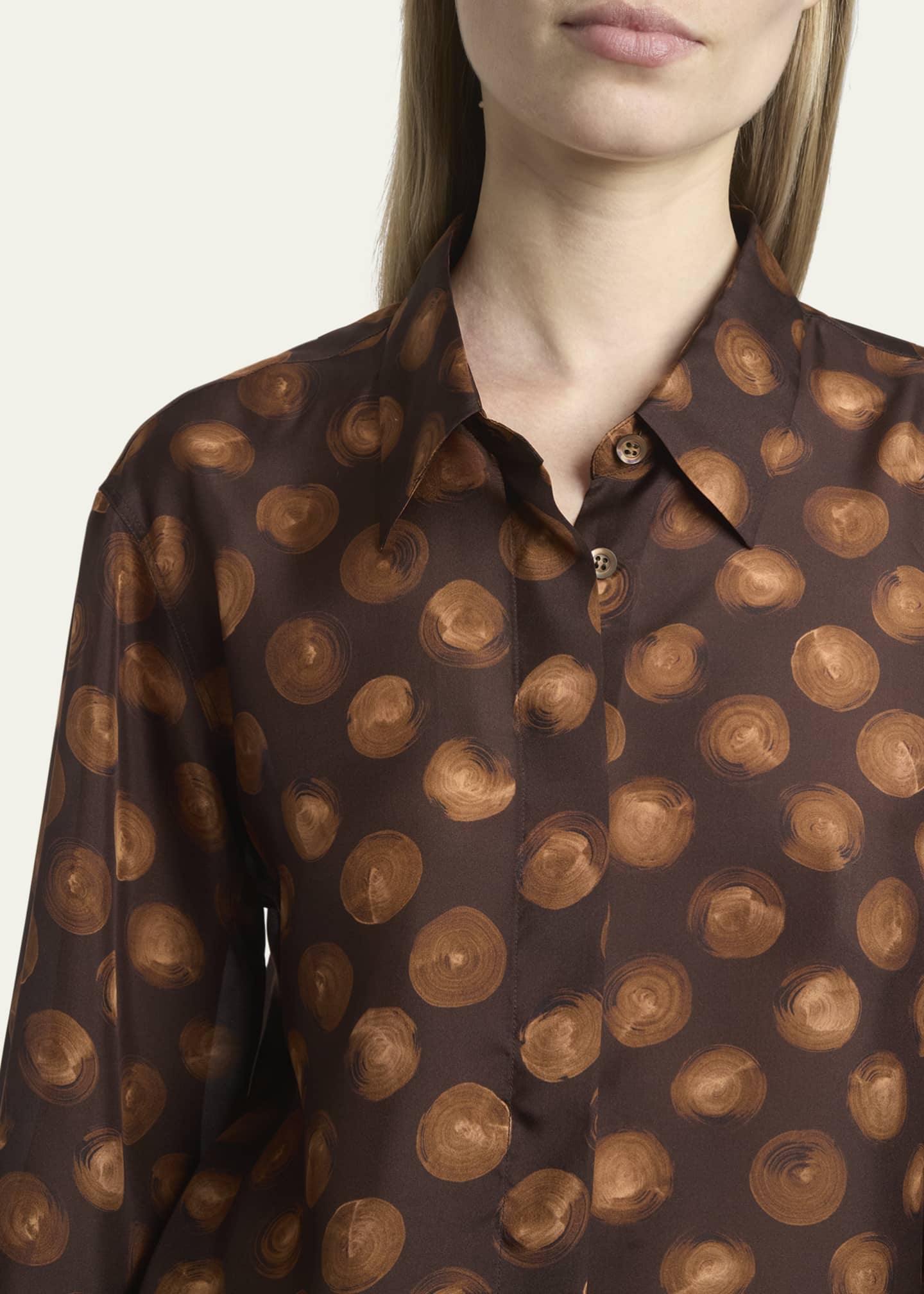Dries Van Noten Clavel Printed Button Down Silk Blouse Image 5 of 5