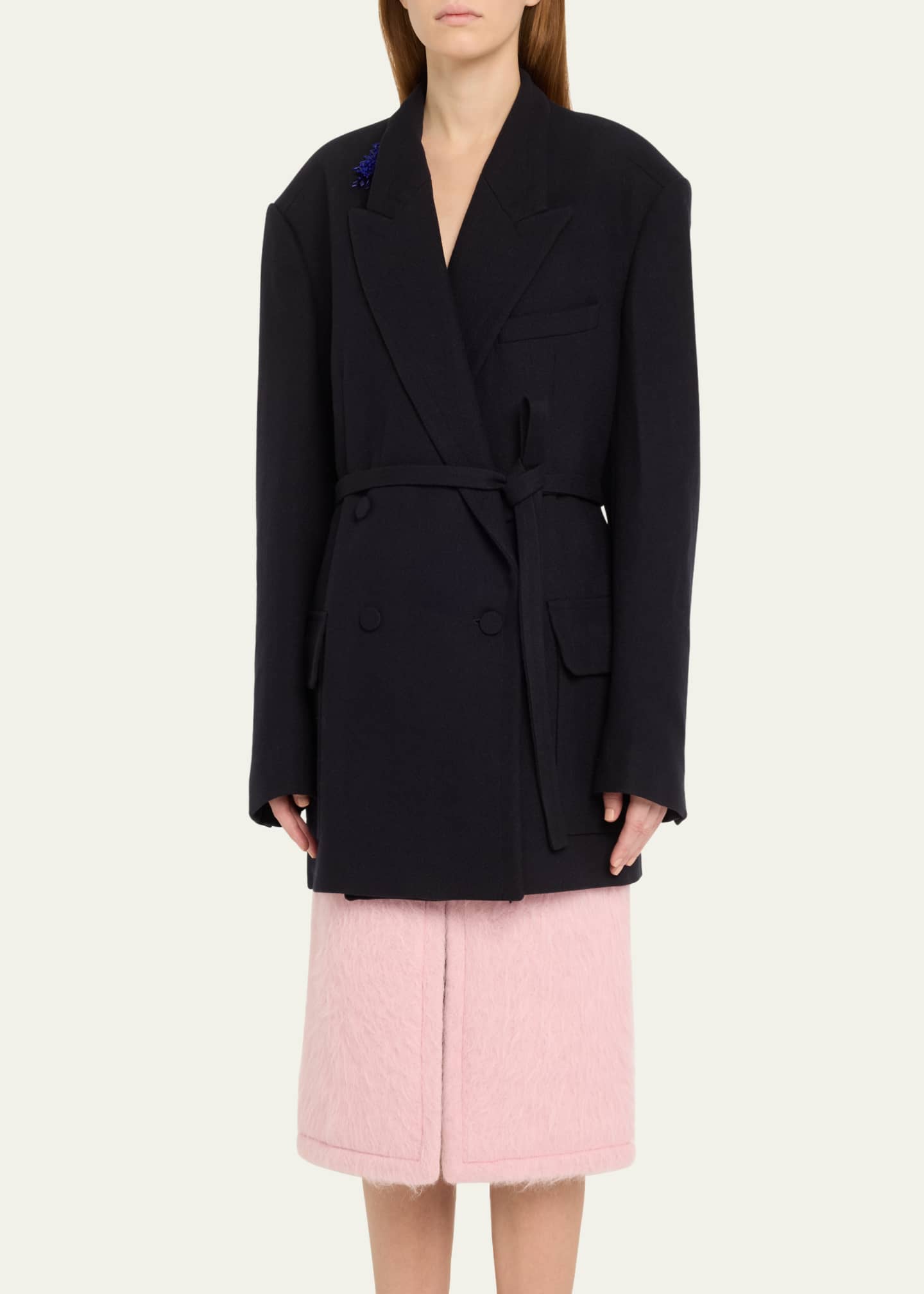 Dries Van Noten Bless Beaded Double-Breasted Wool Jacket Image 4 of 5