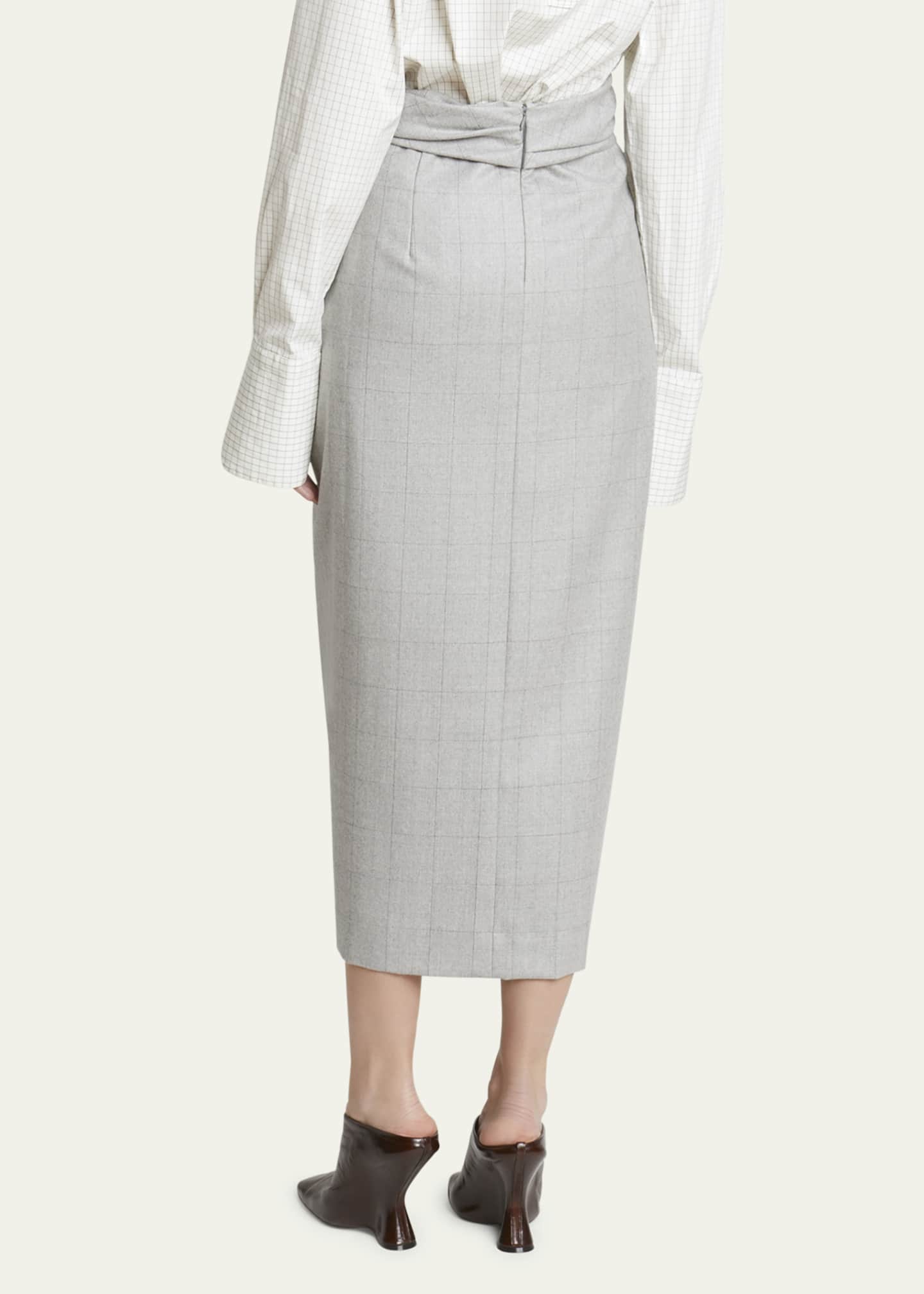 Dries Van Noten Sidras Twist-Front Midi Skirt Image 3 of 5