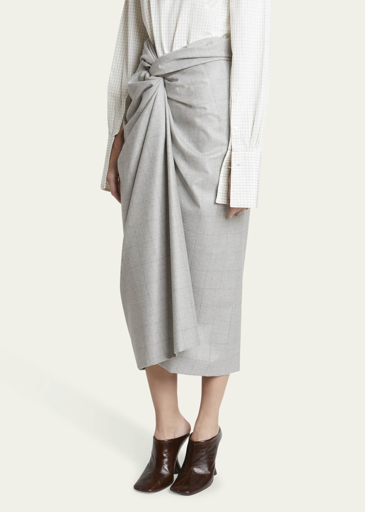 Dries Van Noten Sidras Twist-Front Midi Skirt Image 4 of 5