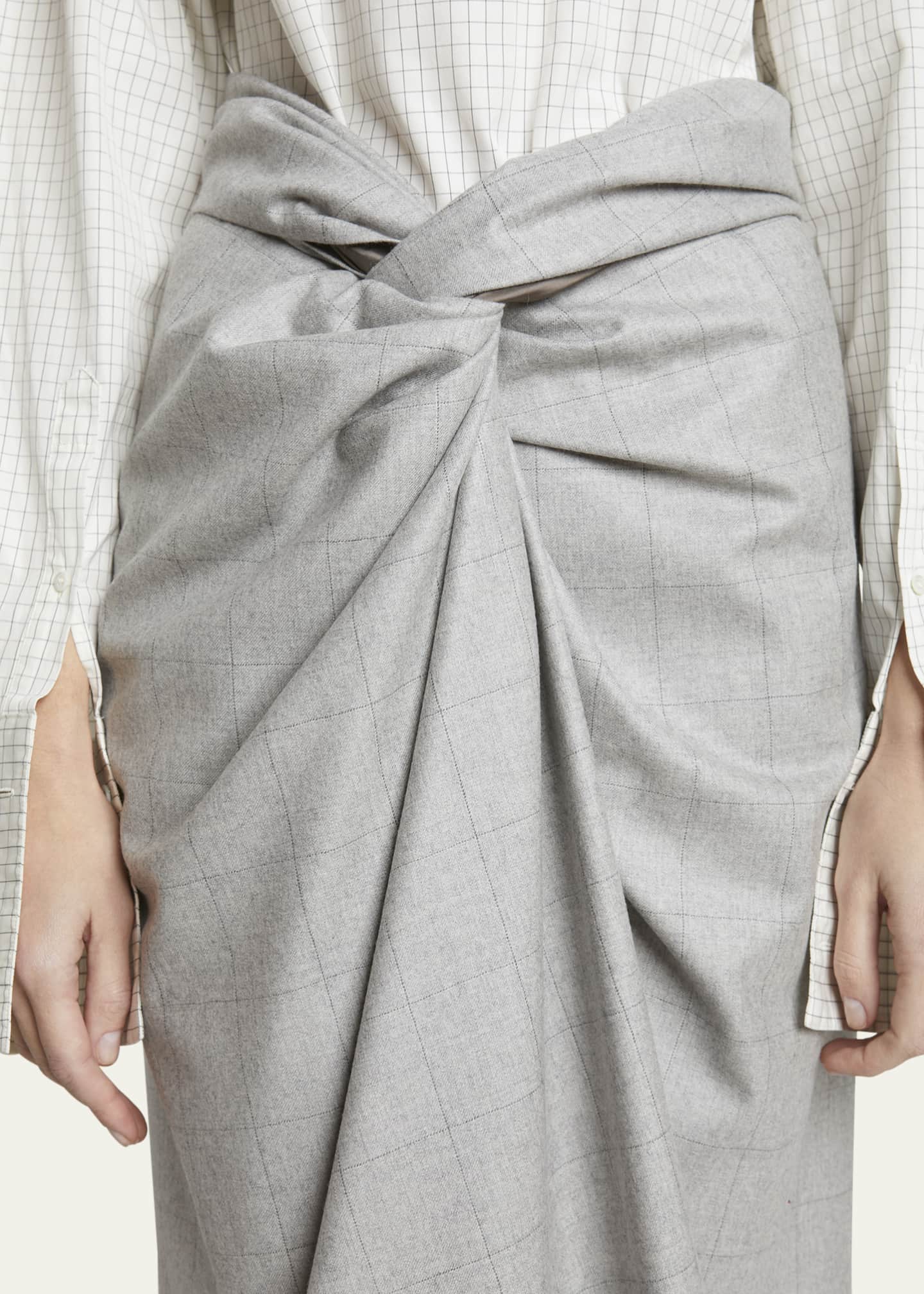 Dries Van Noten Sidras Twist-Front Midi Skirt Image 5 of 5