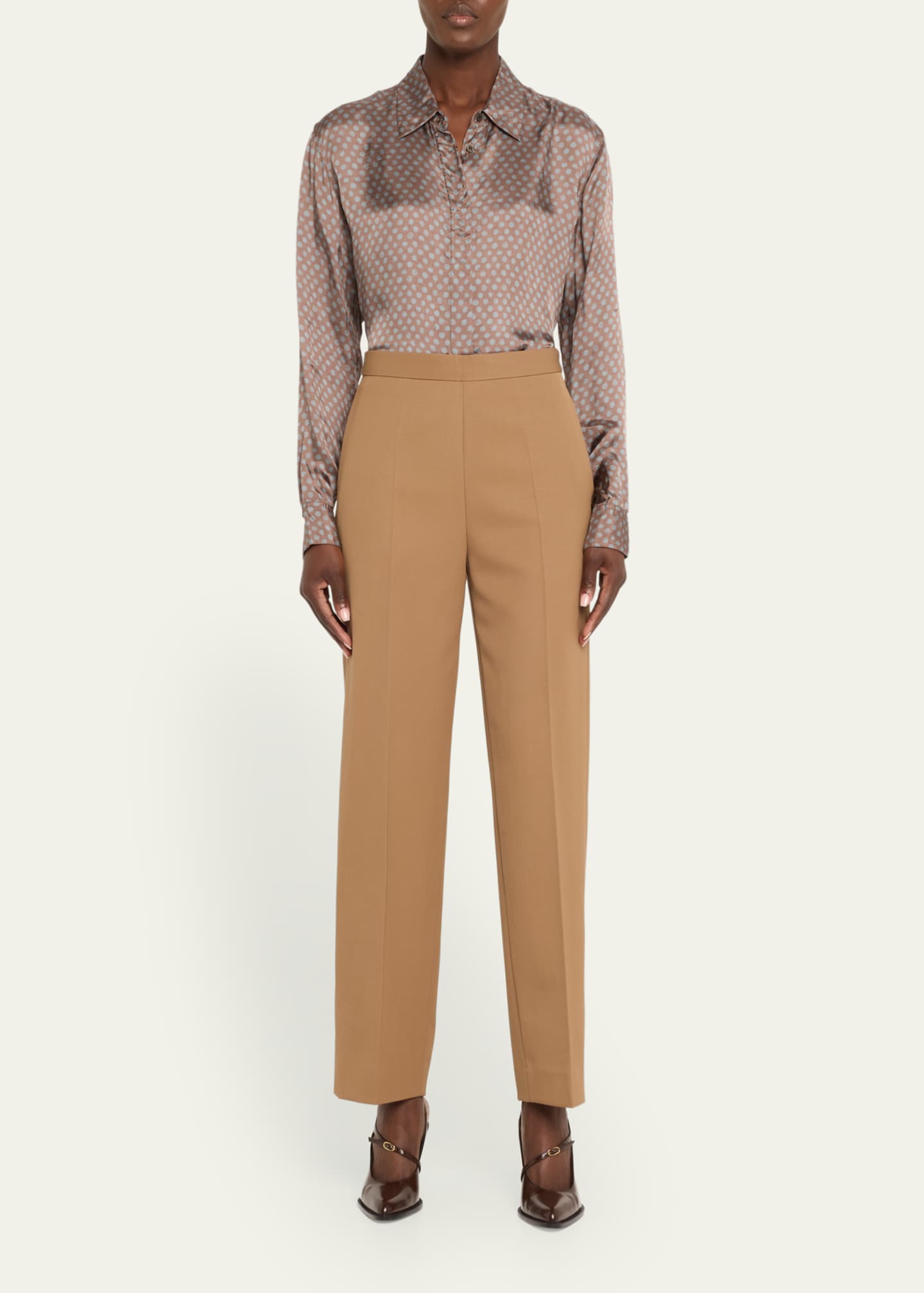 パンツ DRIES VAN NOTEN Women Straight Pants Dries Van Noten Prati Straight-Leg Wool Ankle Pants