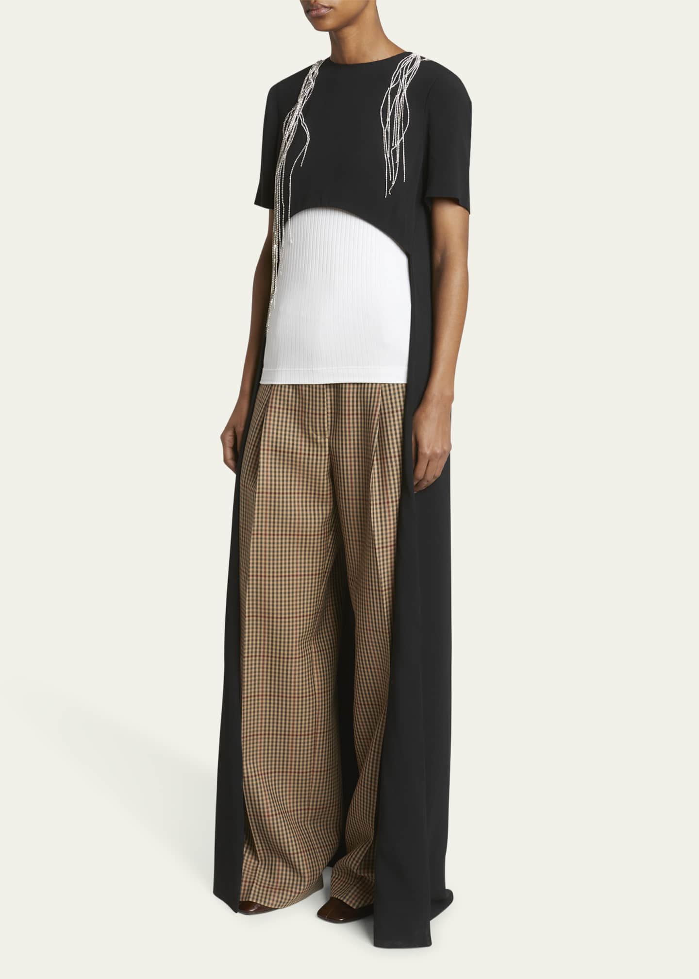 Dries Van Noten Cecily Crystal Embellished Cape Shirt Image 4 of 5
