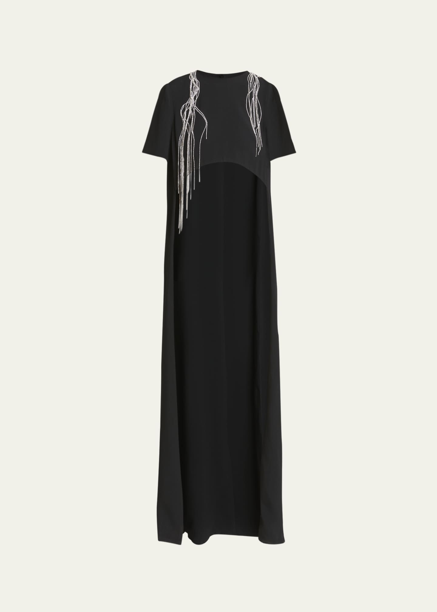 Dries Van Noten Cecily Crystal Embellished Cape Shirt Image 1 of 5
