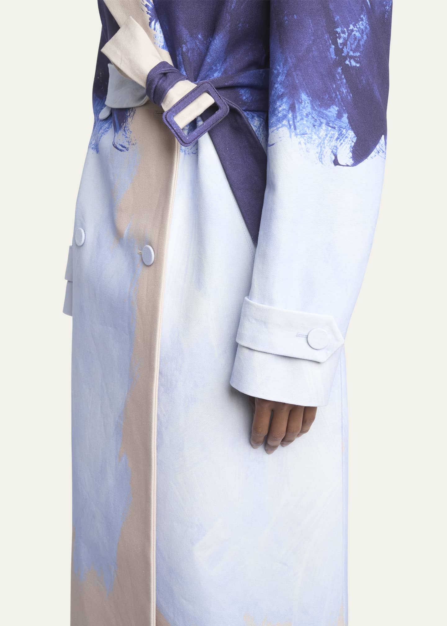 Dries Van Noten Ronald Paint Stroke Belted Trench Coat