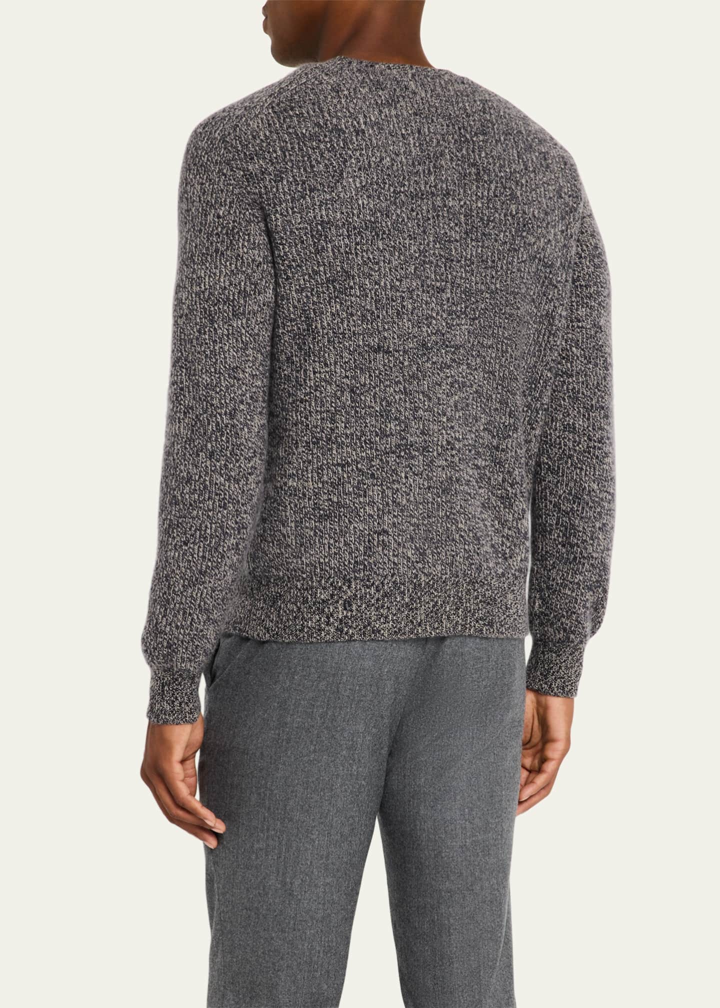 Bergdorf Goodman Men's Cashmere Ribbed Crewneck Sweater Image 3 of 5