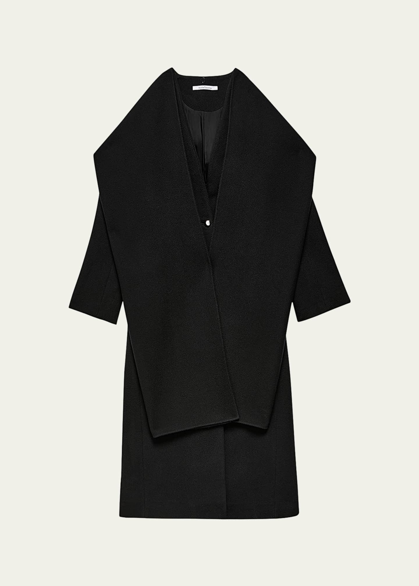 Another Tomorrow Long Deep V Scarf Cashmere Coat Bergdorf Goodman