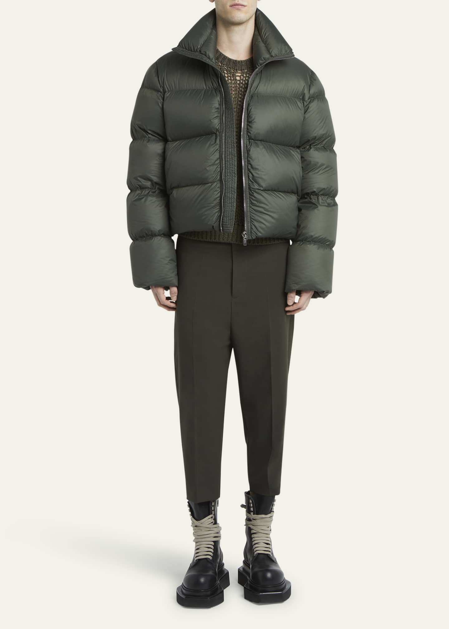 Rick Owens Men's Matte Nylon Puffer Coat Image 2 of 5