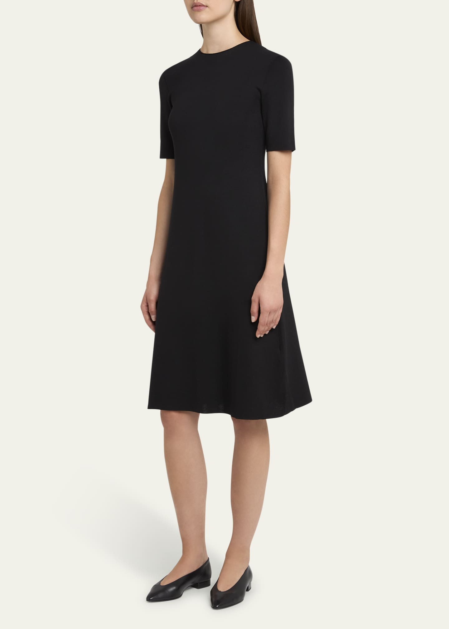 Loro Piana Lyskamm Short-Sleeve Silk Dress Image 4 of 5