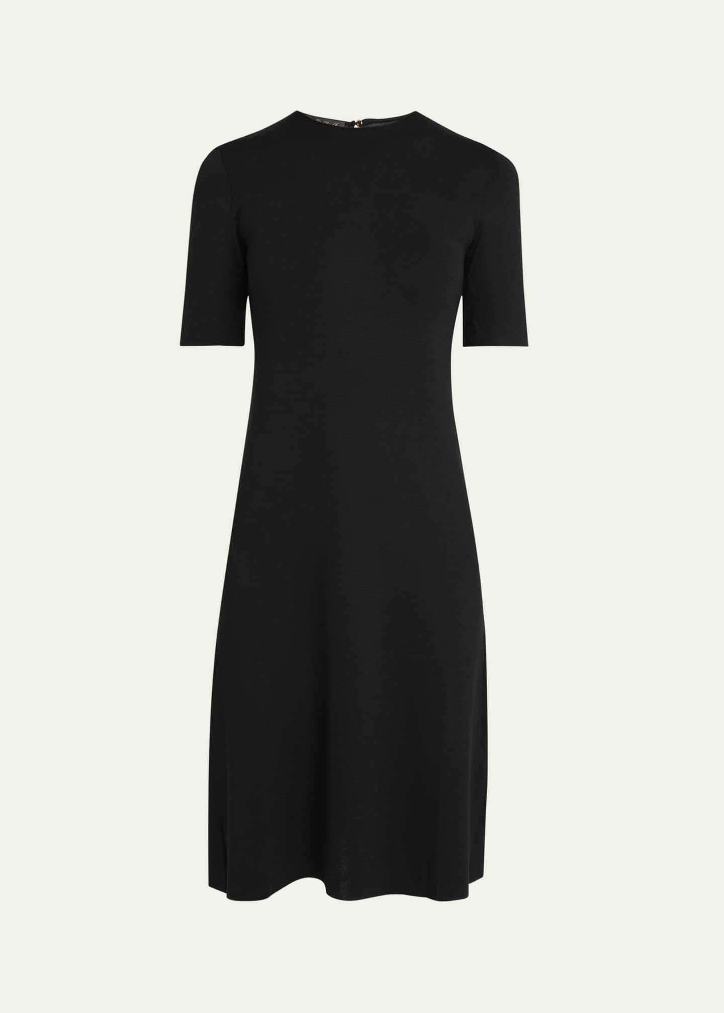 Loro Piana Lyskamm Short-Sleeve Silk Dress Image 1 of 5