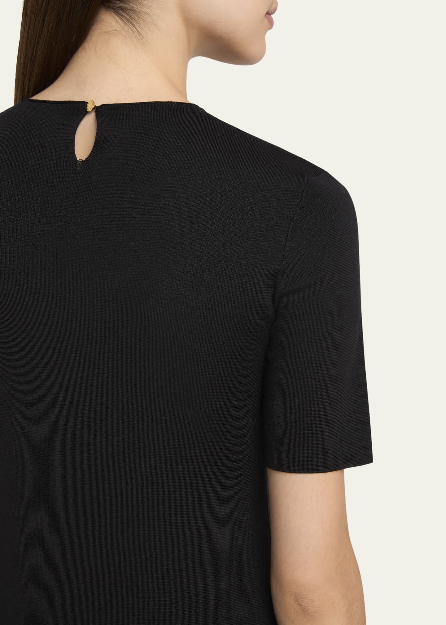 Loro Piana Lyskamm Short-Sleeve Silk Dress Image 5 of 5