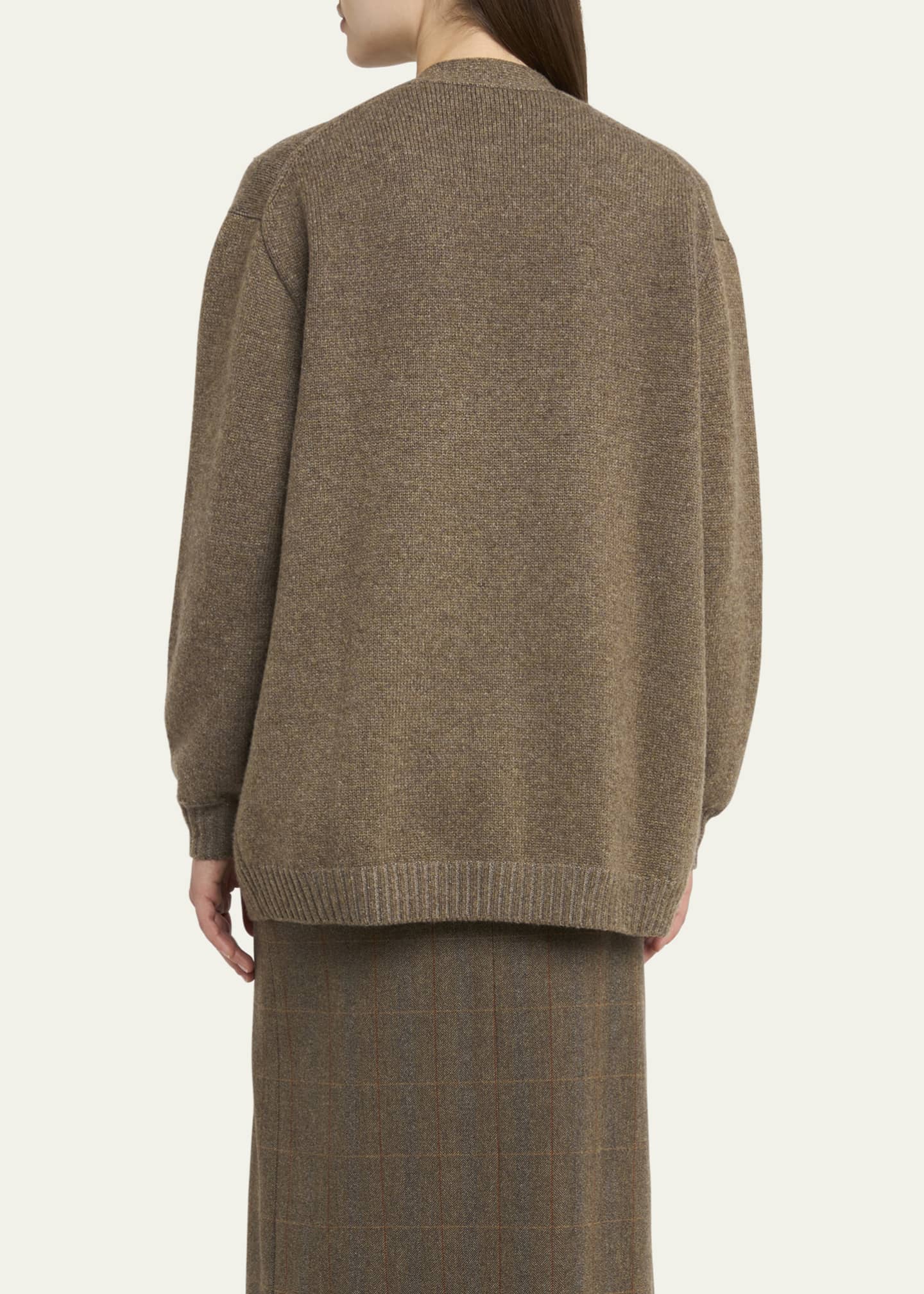 Loro Piana Pastore Cashmere-Wool Cardigan Image 3 of 5