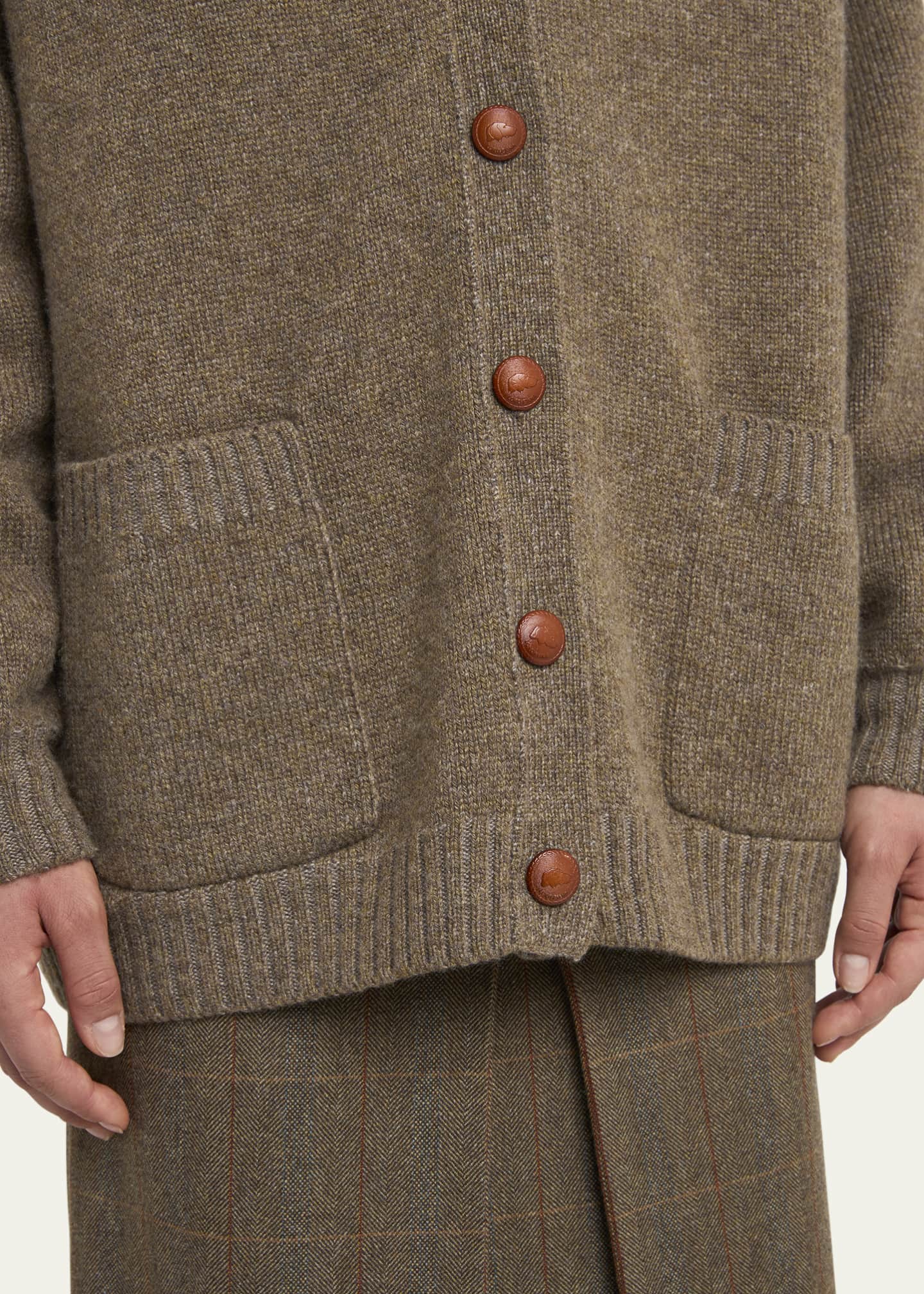 Loro Piana Pastore Cashmere-Wool Cardigan Image 5 of 5