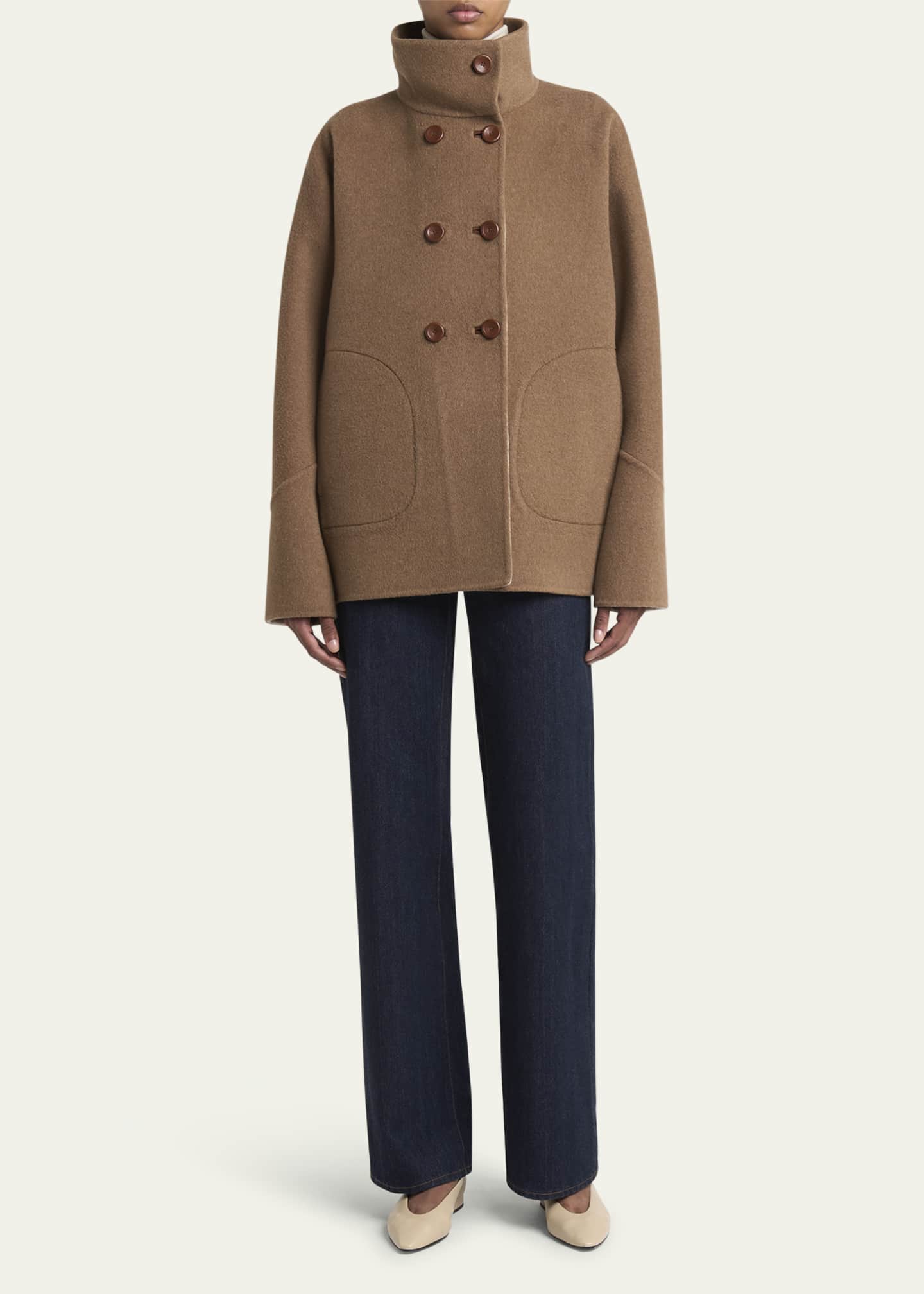 Loro Piana Camden Double-Breasted Cashmere Peacoat Image 2 of 5