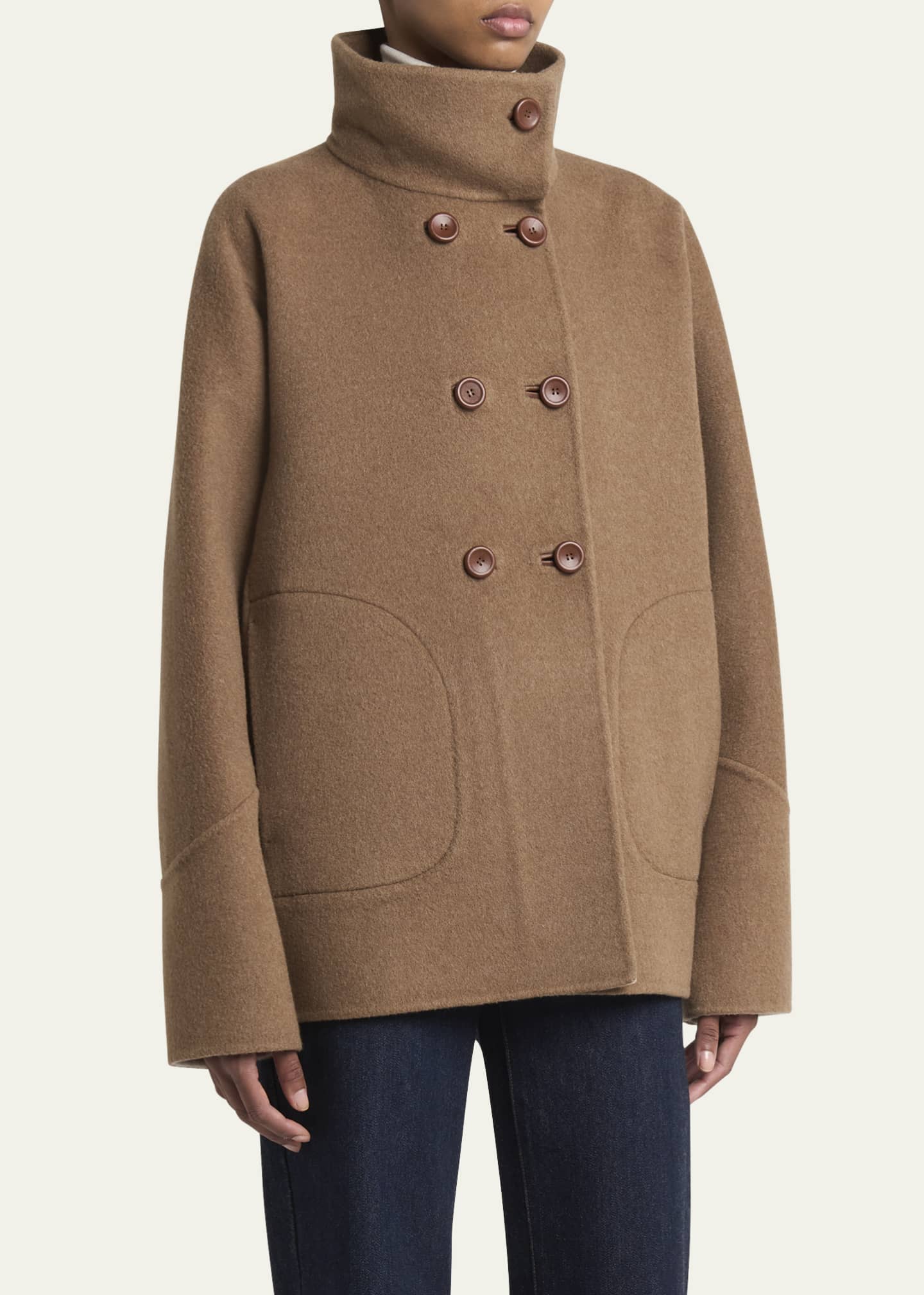 Loro Piana Camden Double-Breasted Cashmere Peacoat Image 4 of 5